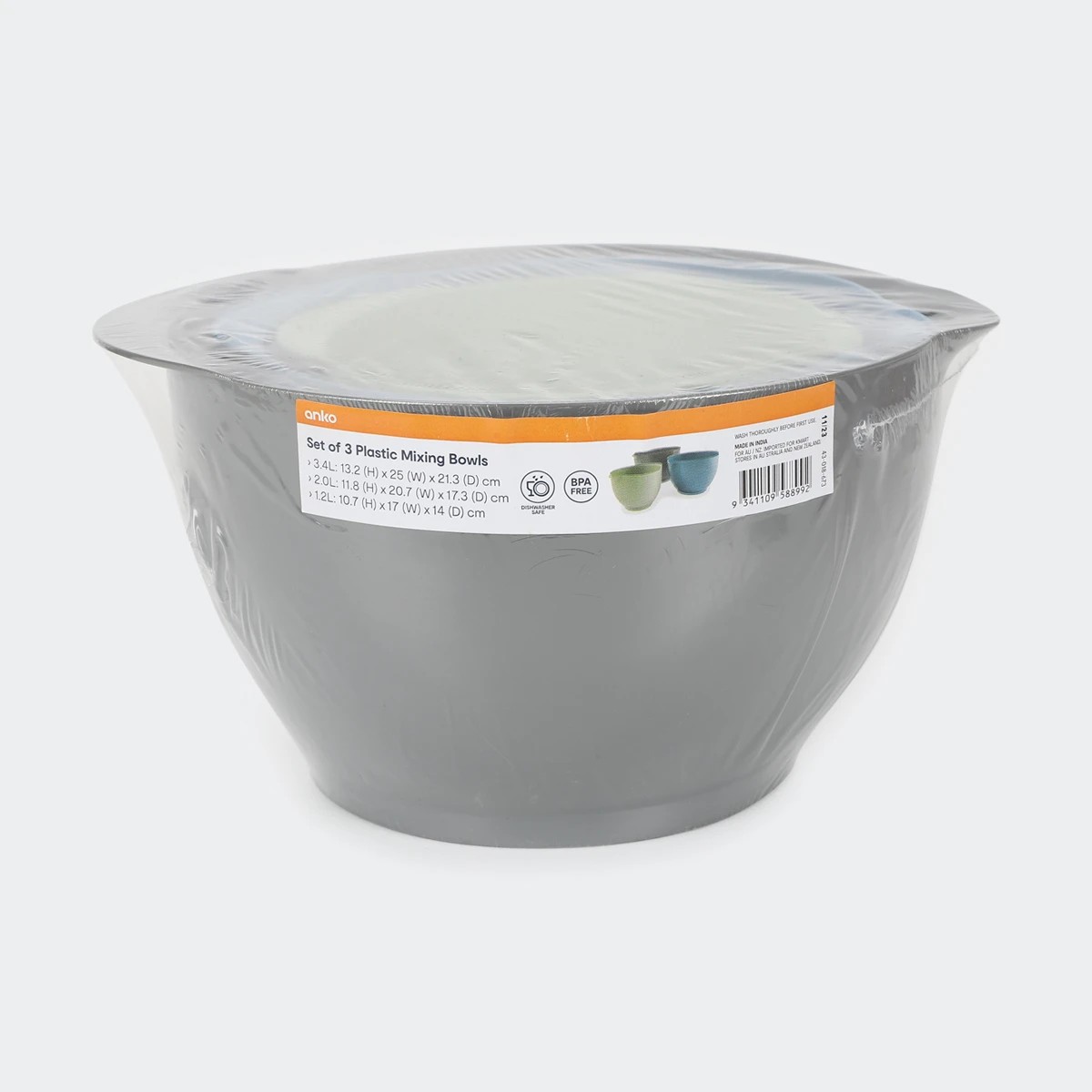 10 Set of 3 Plastic Mixing Bowls, 10 of 10