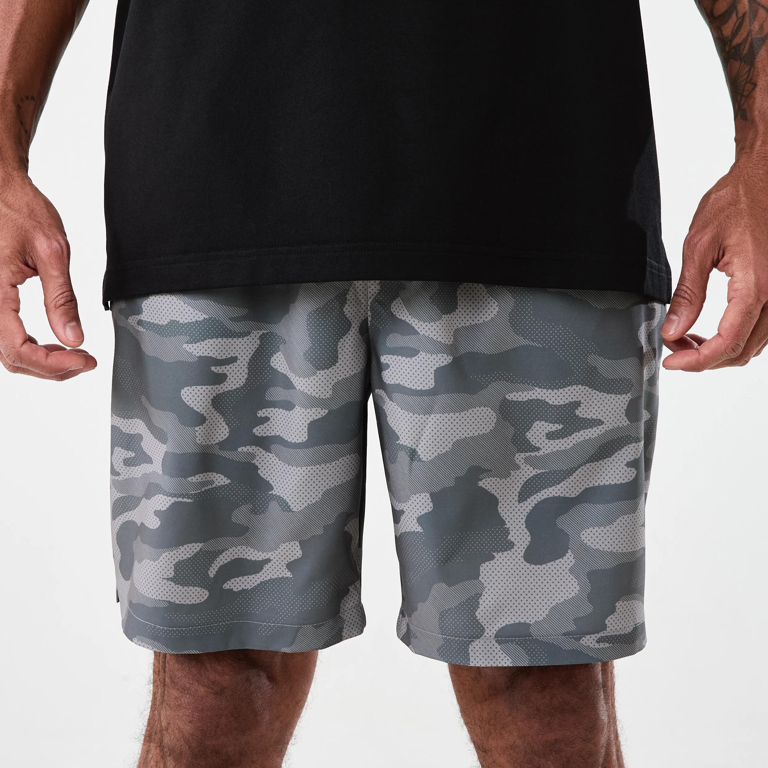 1 Active Mens Gym Shorts EMBOSSED CAMO QUIET SHADE, 1 of 7