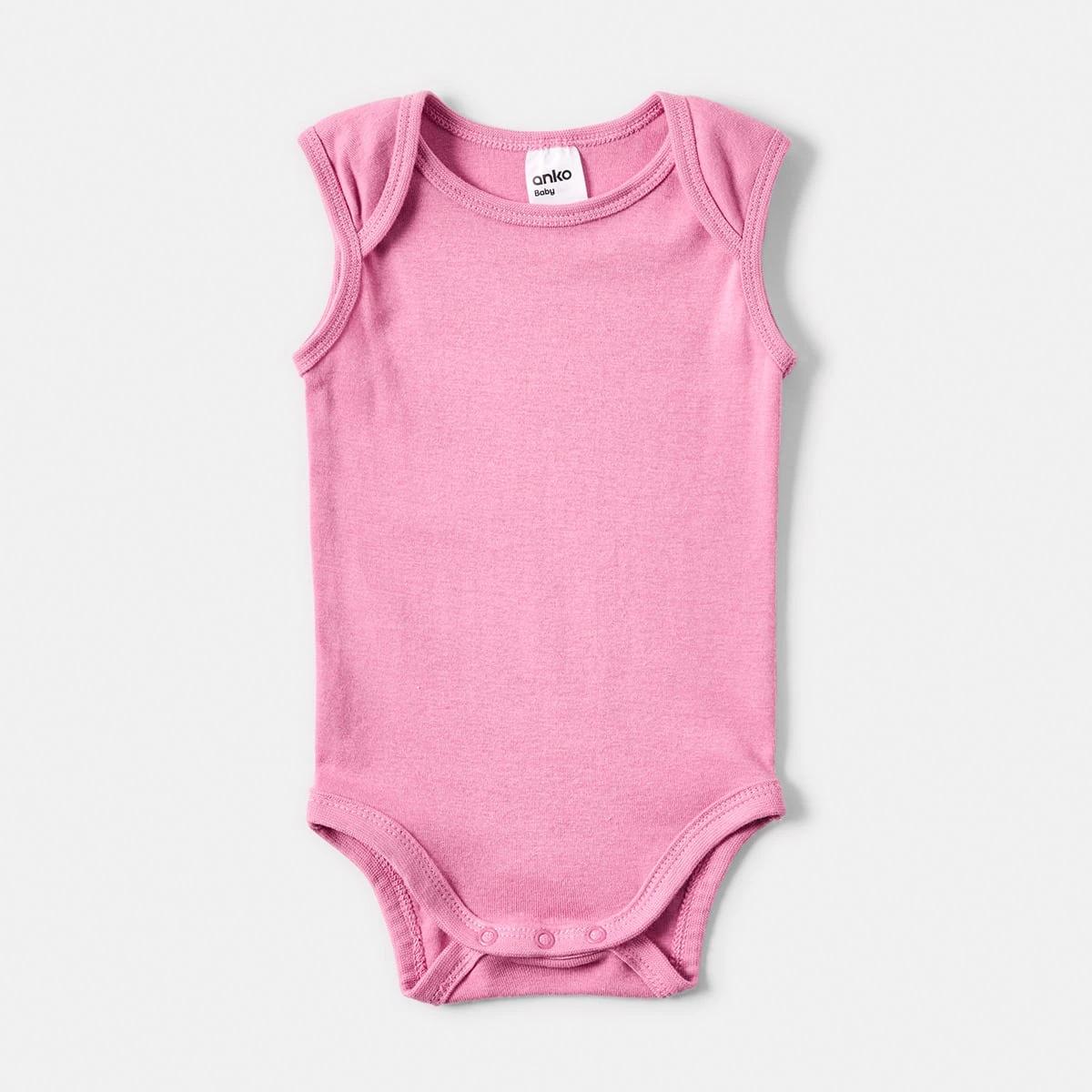5 5 Pack Sleeveless Bodysuits New Pink, 5 of 8