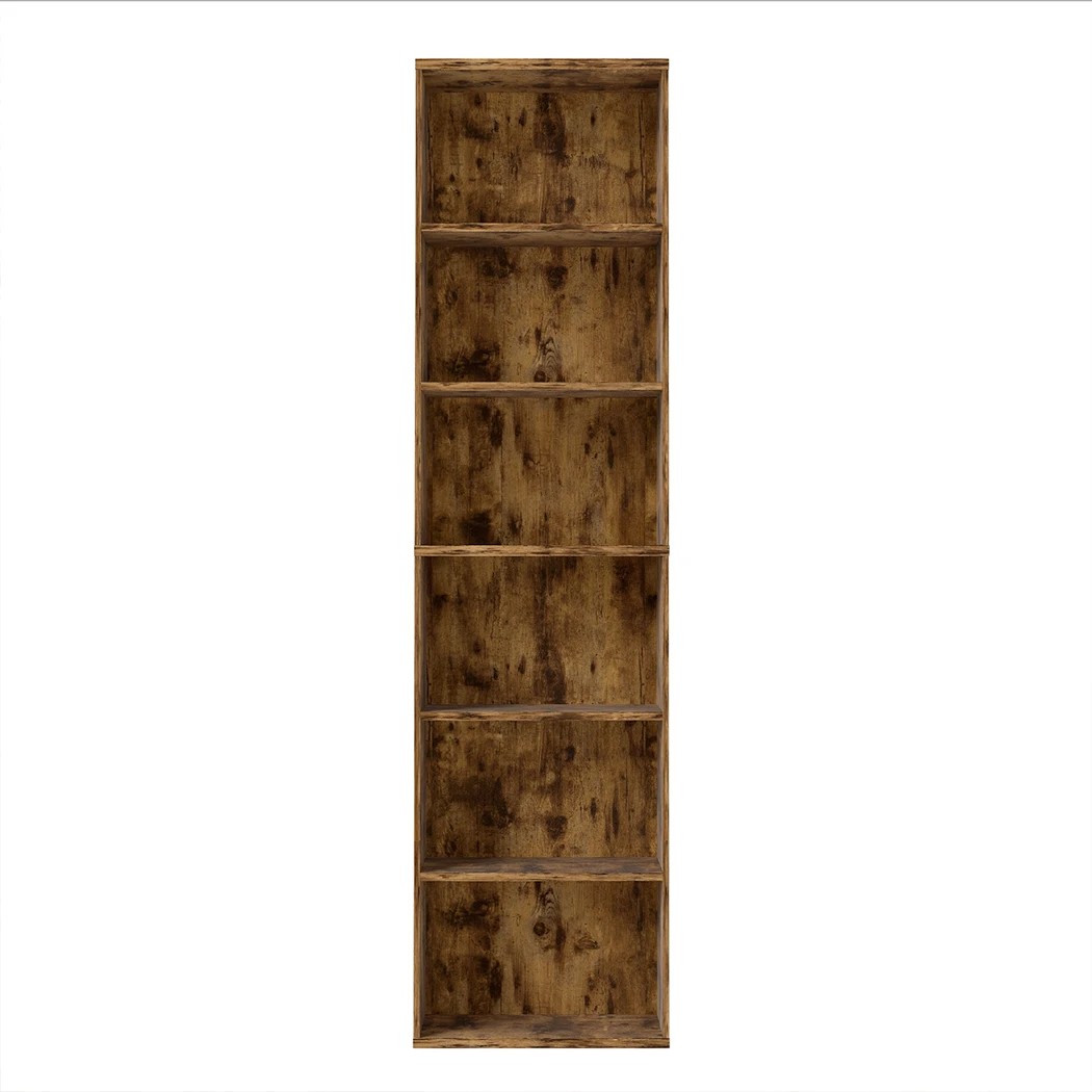 2 Levede 6-Tier Bookshelf in Walnut Colour, 2 of 8