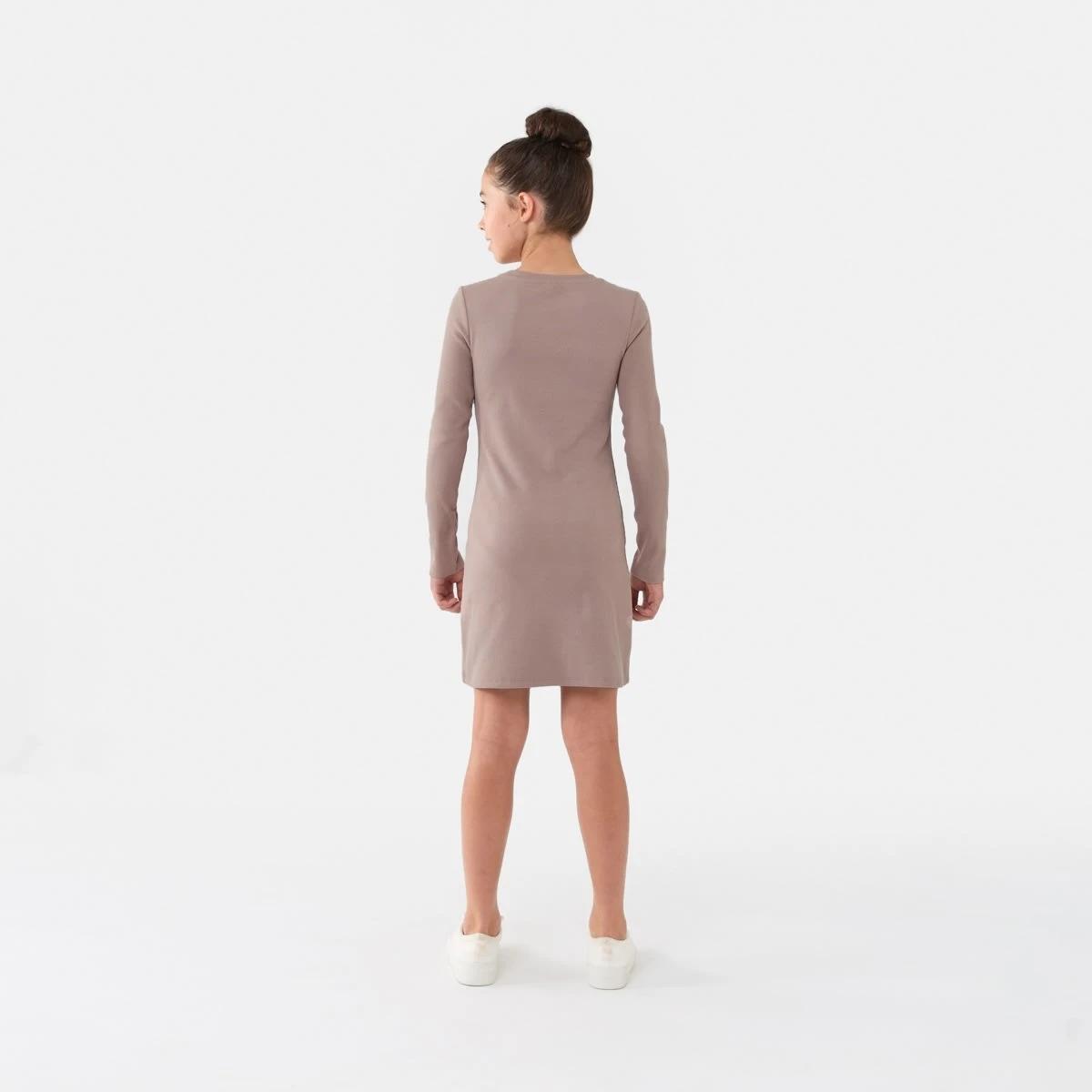 2 Long Sleeve Ribbed Knit Dress Wash Brn, 2 of 6