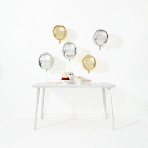 5 Piece Silver Look and Gold Look Globe Foil Balloons