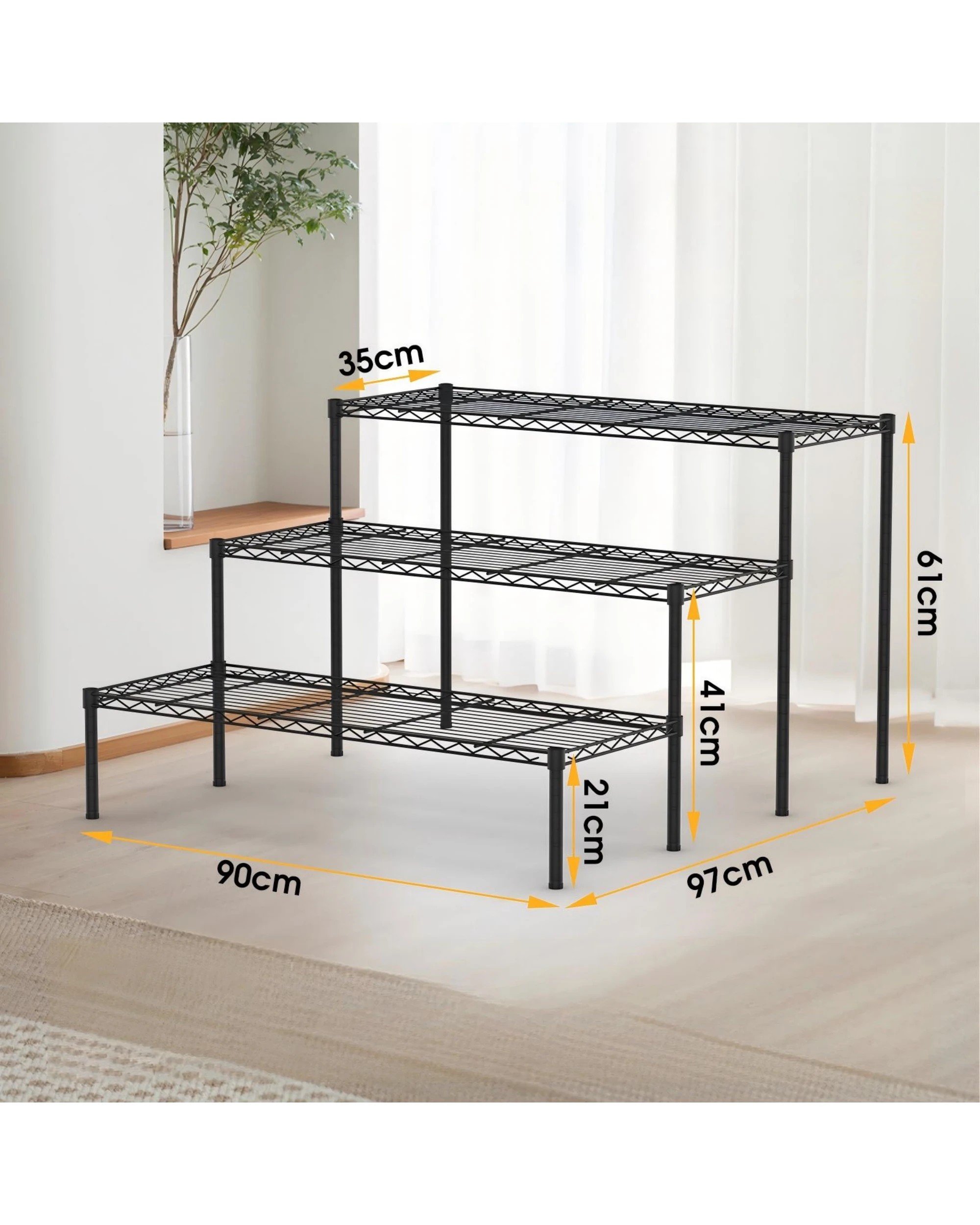 7 Advwin Plant Stand 3-Tier 2 Pack Outdoor Indoor Flower Pot Stands, 7 of 8