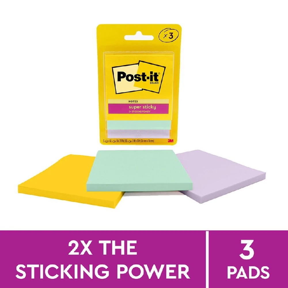 2 Post-it Super Sticky Notes 76 x 76 mm Sweets 3 Pack, 2 of 6