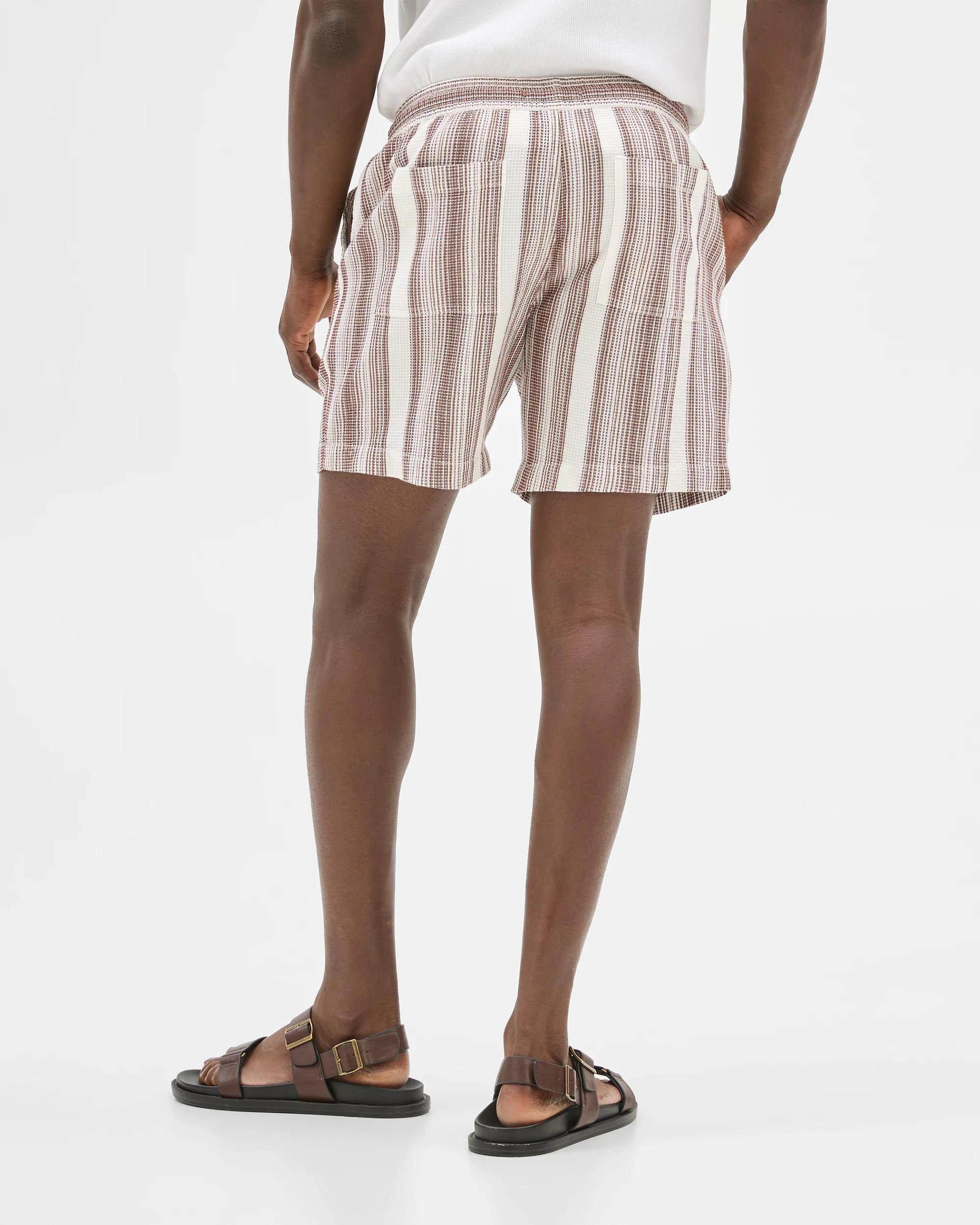 4 Australian Cotton Textured Shorts - Commons BROWN, 4 of 6