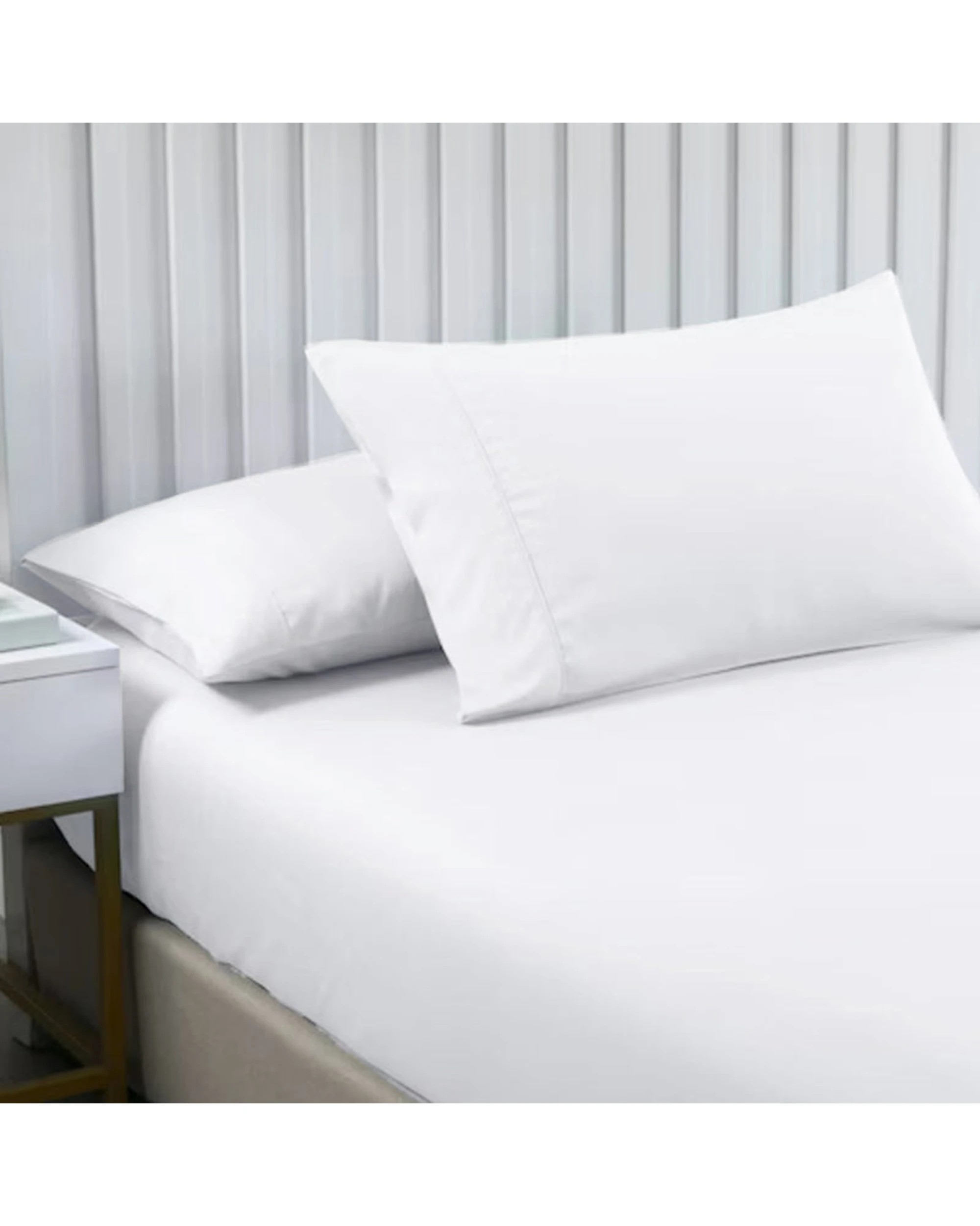 1 Cotton More 2pc 100% Bamboo Silk Feel Pillowcase Set - White, 1 of 3