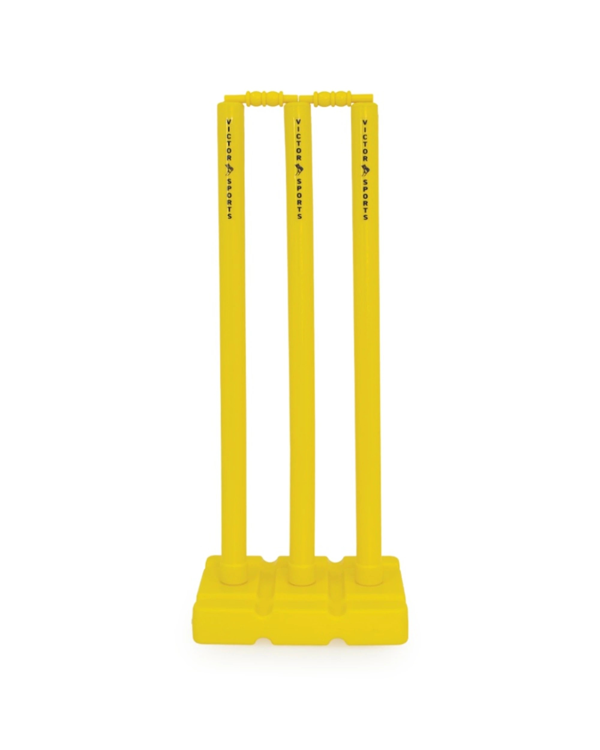2 Victor Cricket Stump Set Plastic Durable For Schools And Clubs 79cm - Yellow, 2 of 6