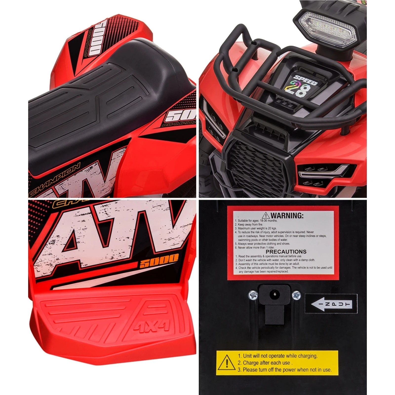 5 Mazam Ride On Car Electric Atv Bike Vehicle For Toddlers Kids Rechargeable
 - Red, 5 of 10