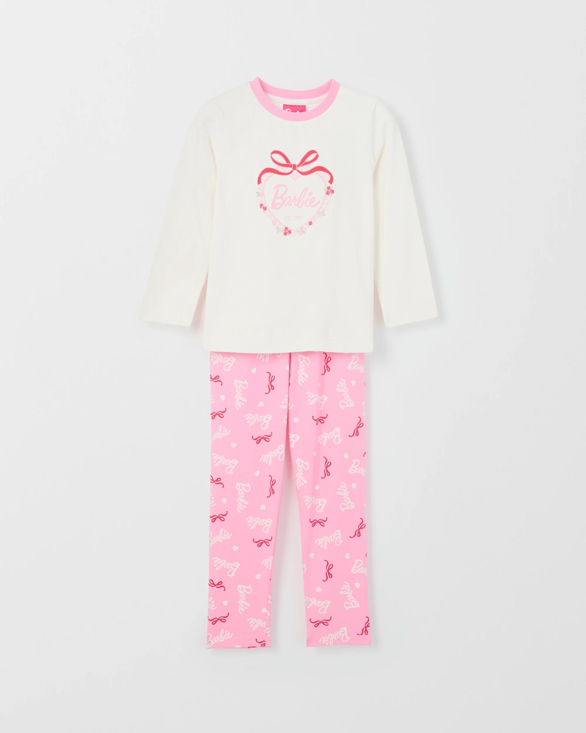 2 Barbie Australian Cotton 2 Pack Younger Girls Pyjama Set BARBIE, 2 of 5