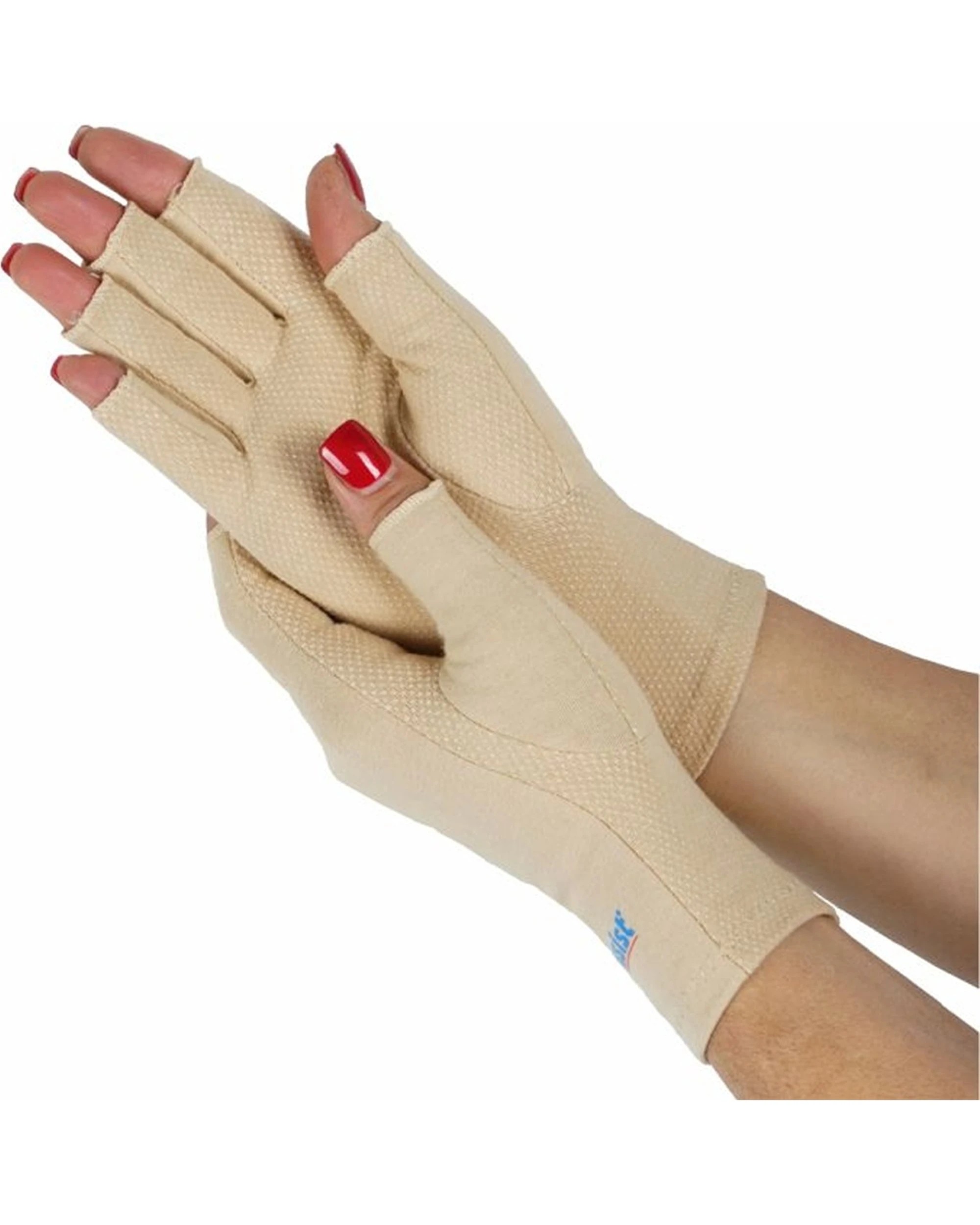 1 Bodyassist Soft Compression Arthritis Gloves Open Finger Breathable Small - Beige - Beige, 1 of 1