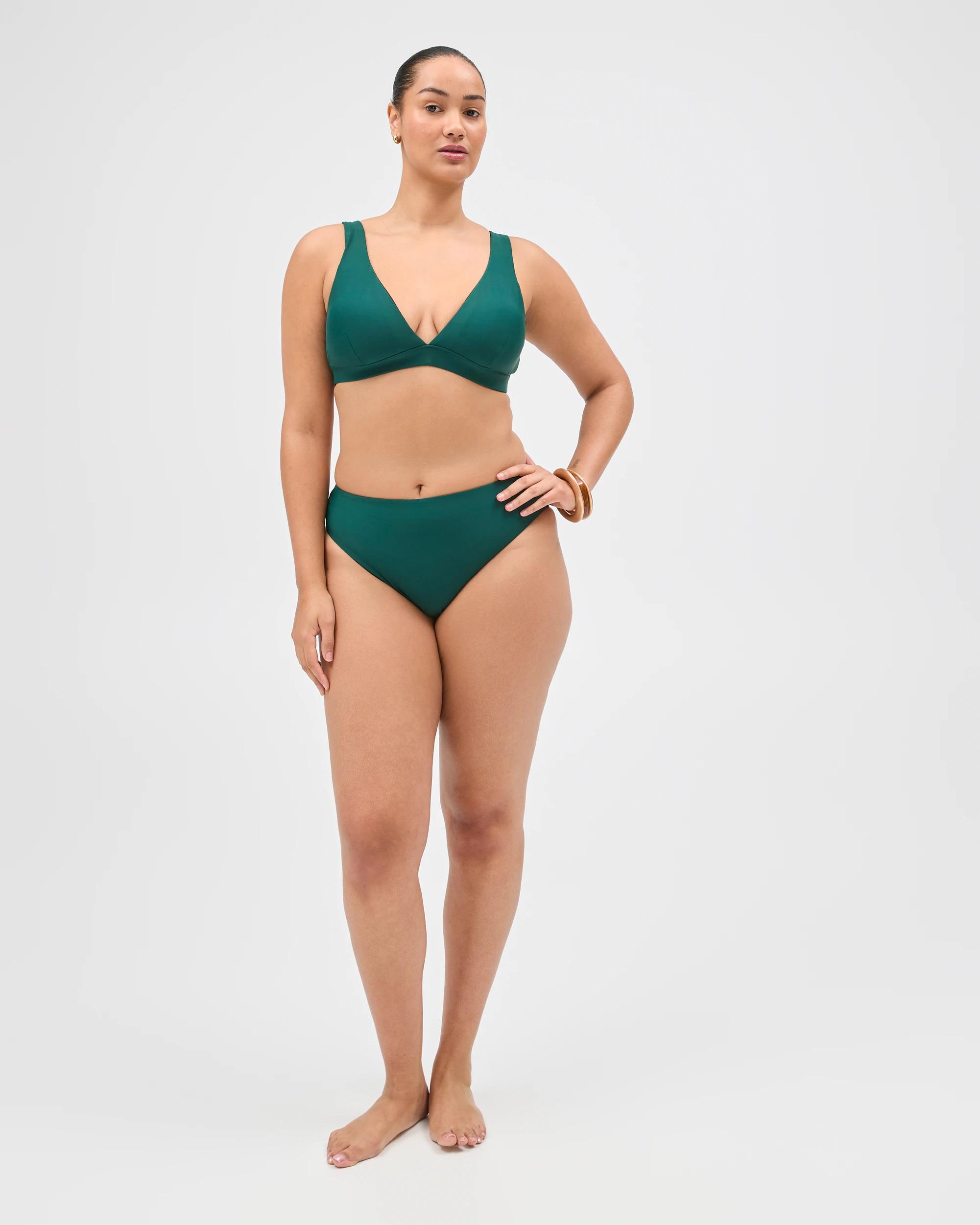 8 Target Woman Resort Reversible V-Neck Matte Micro Swim Bikini Top BLACK/DEEP FOREST, 8 of 9