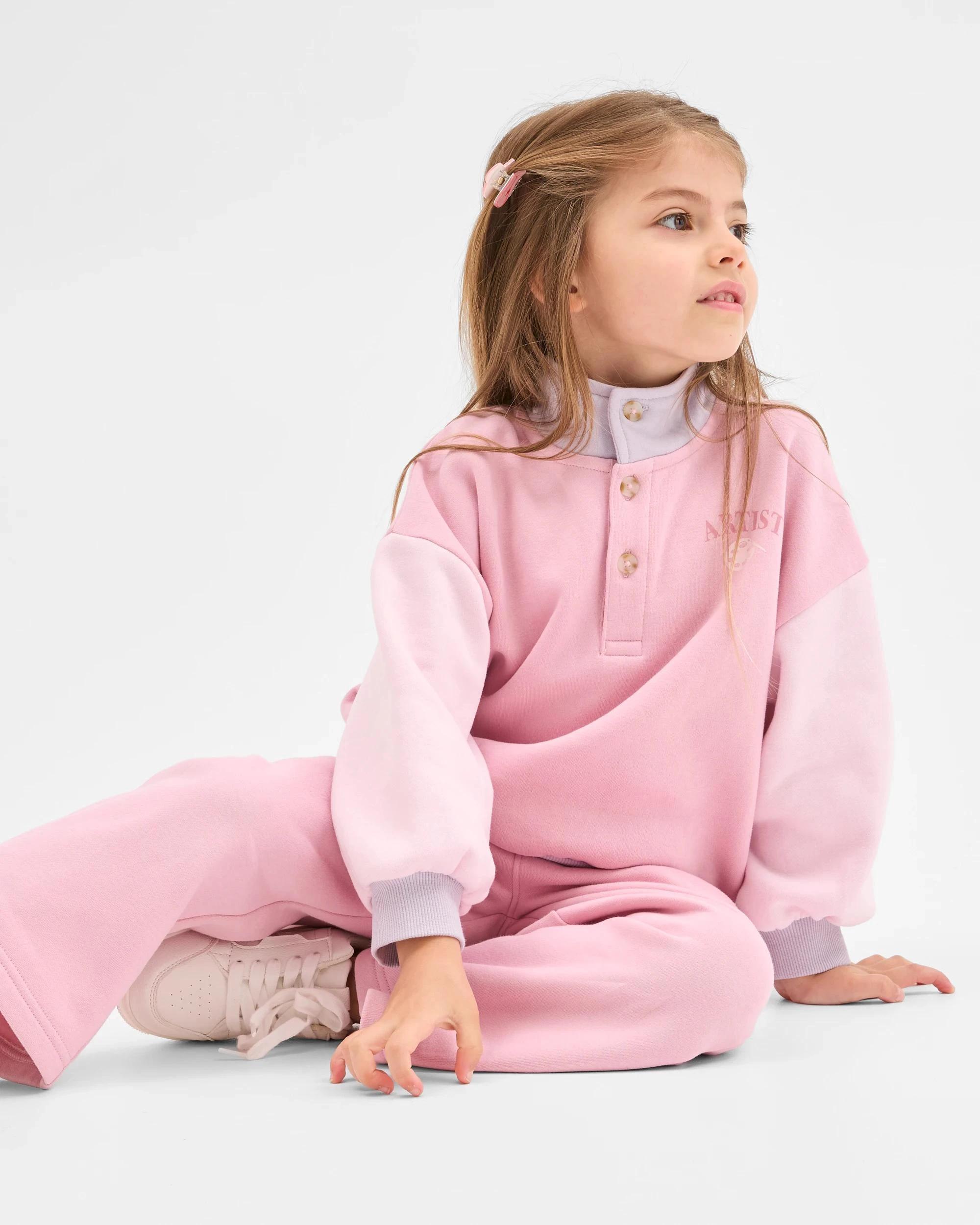 1 Target Kids Australian Cotton Blend Fashion Wide Leg Trackpants PINK COLOUR BLOCK, 1 of 6