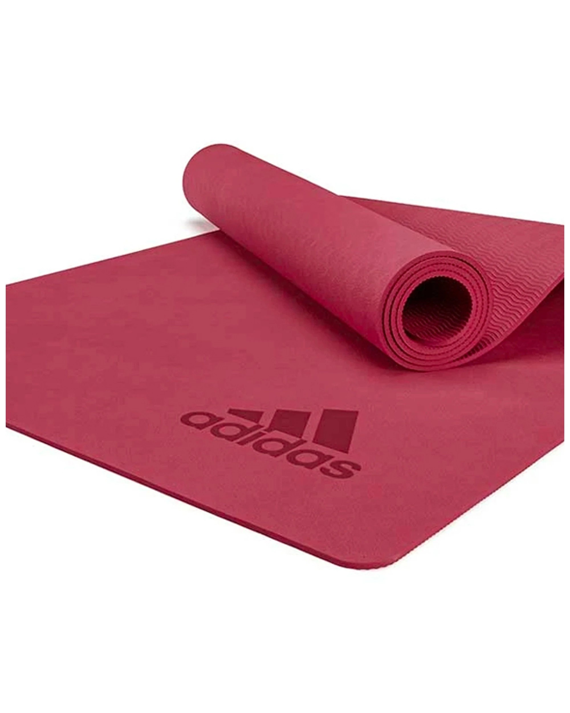 2 Adidas Premium 5mm Thickness Yoga Mat Non-Slip Lightweight TPE Material - Pink, 2 of 3