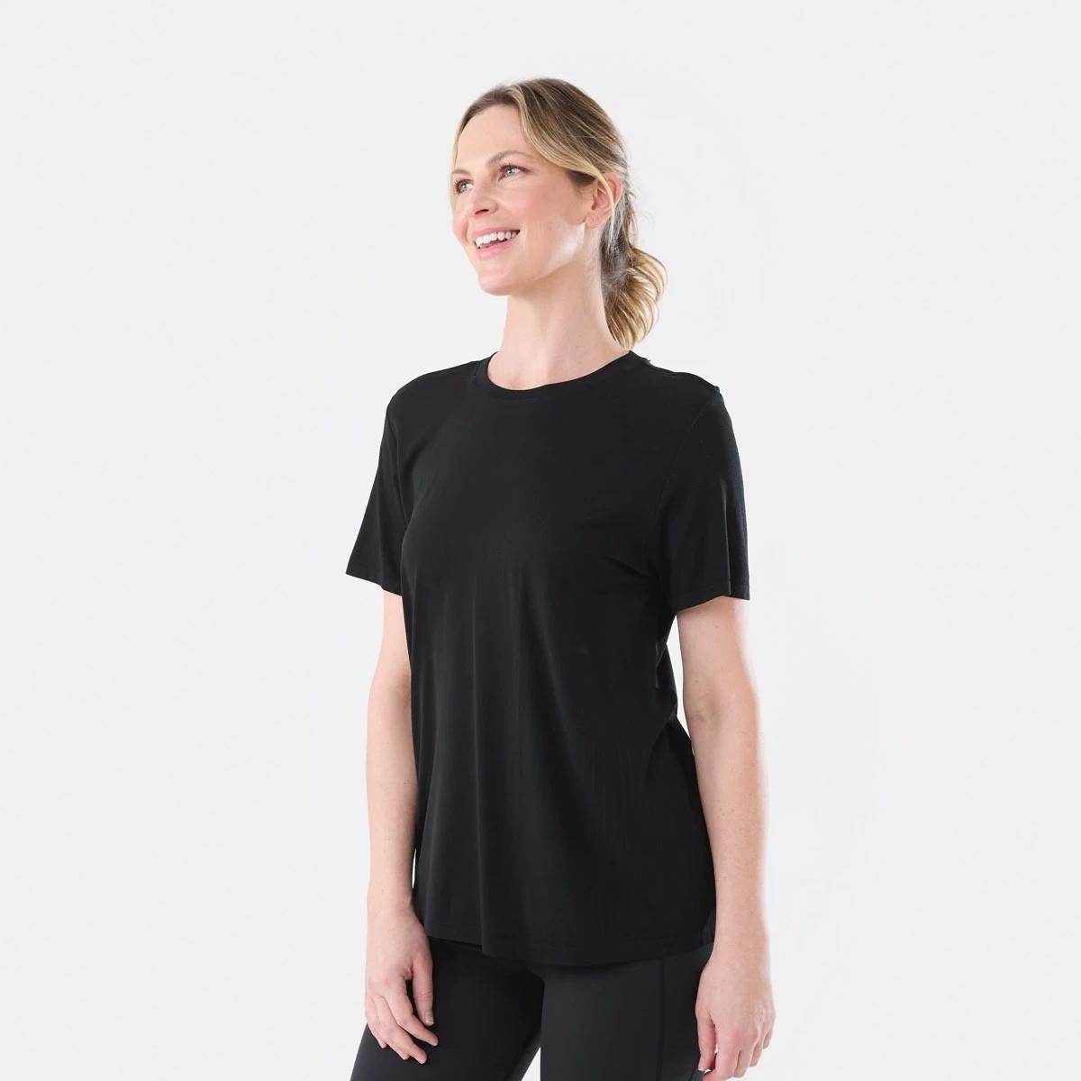 2 Active Womens Seamfree Crew Neck T-shirt BLACK, 2 of 6