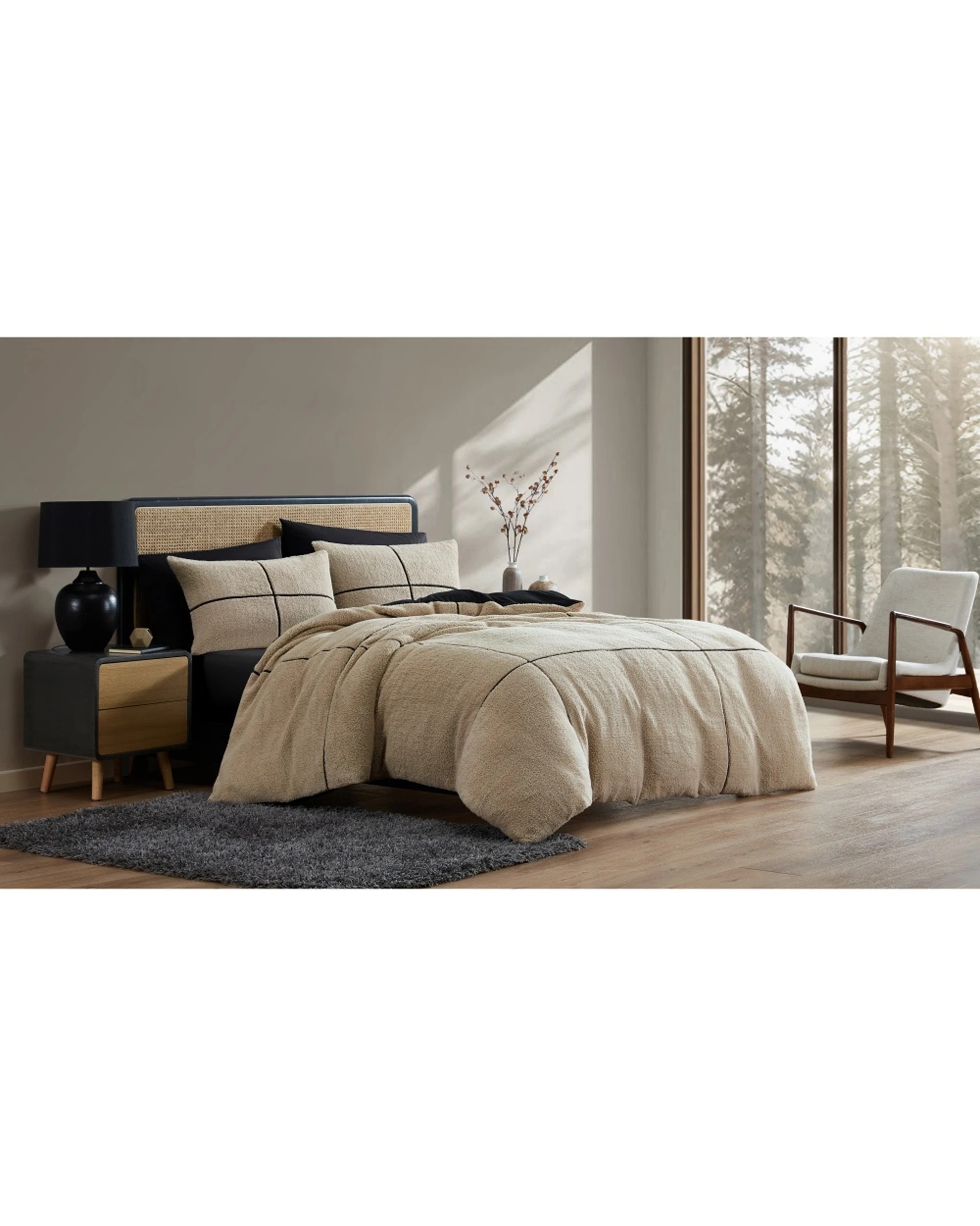 2 Ardor Makai Plush Sherpa Front Quilt Cover Set Home Bedding King Bed - Beige, 2 of 3