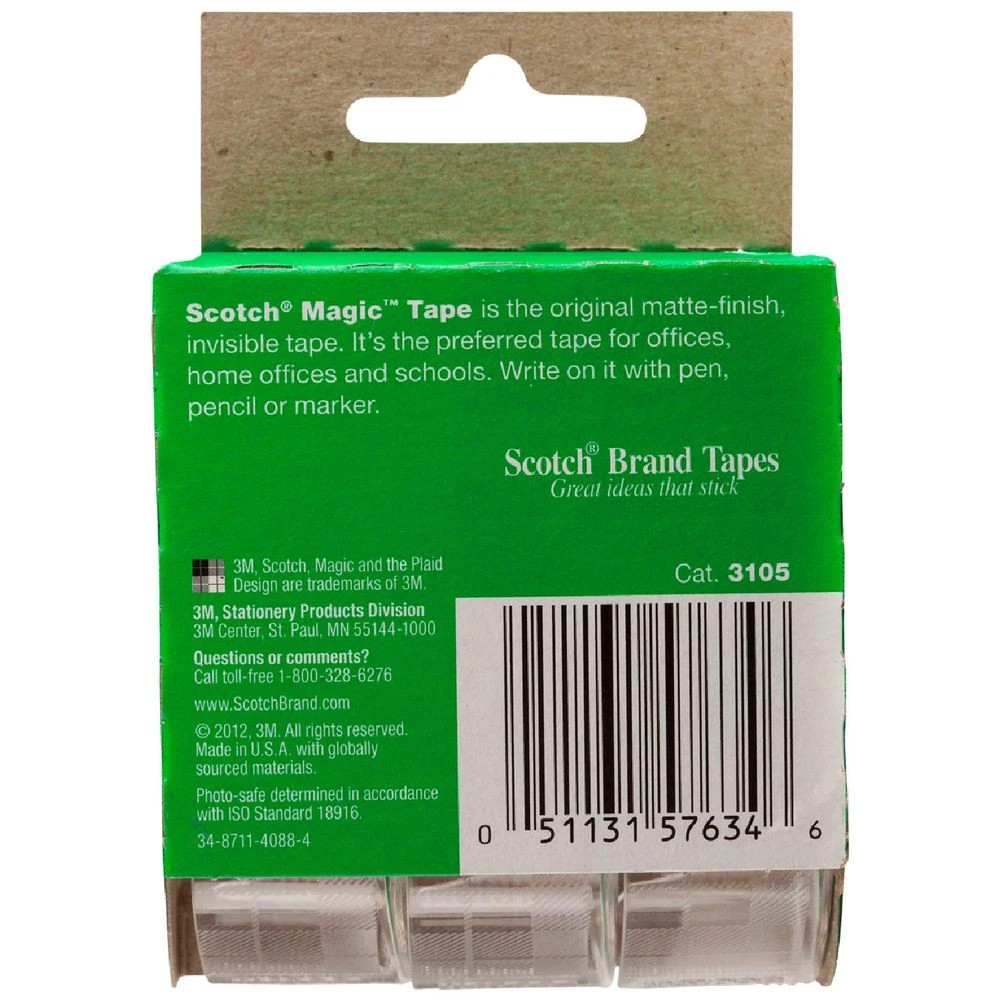 9 Scotch Magic Tape with Dispenser 19mm x 7m 3 Pack, 9 of 9