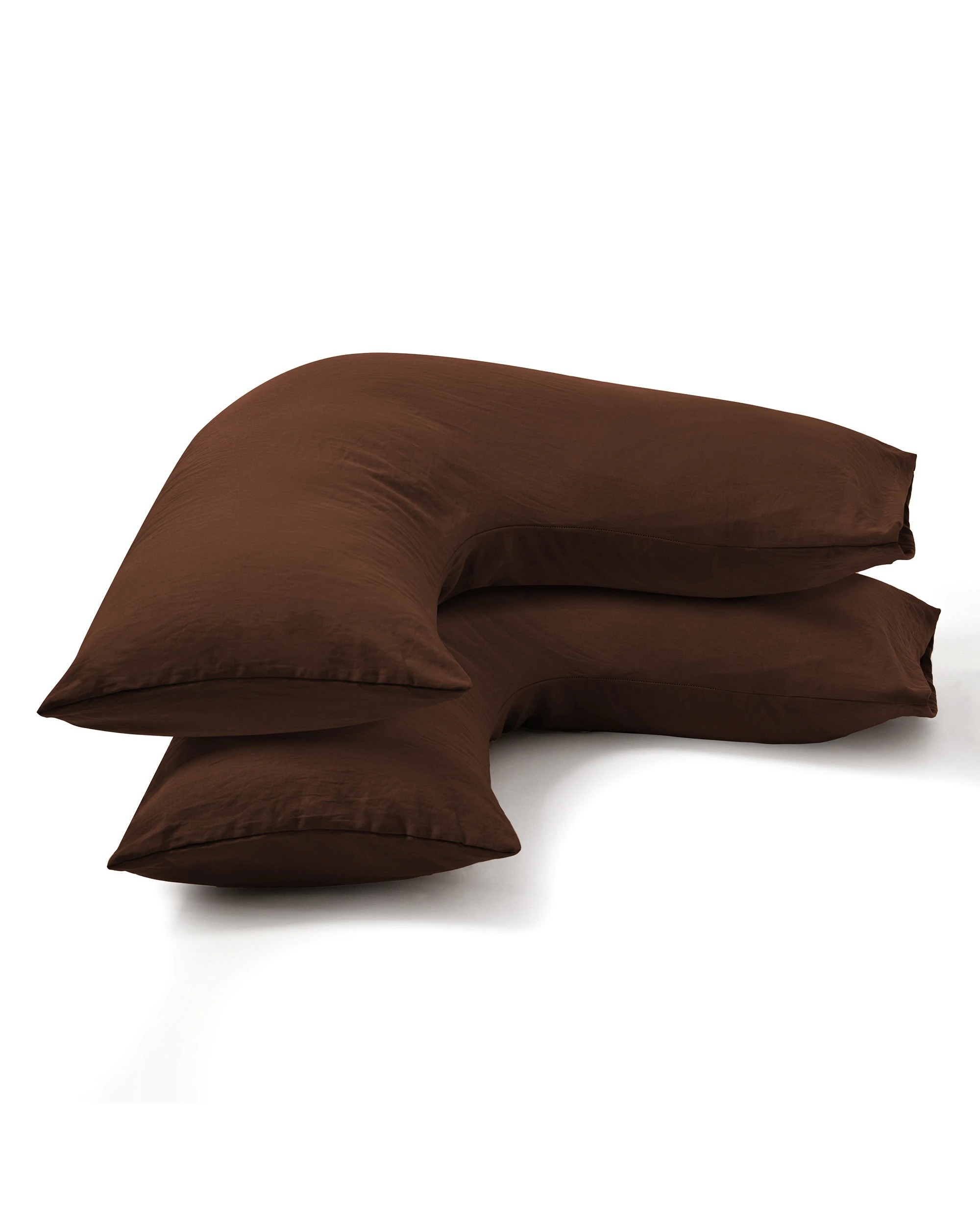 6 Dreamaker Superfine Washed Microfibre V-Shape Pillowcase Twin Pack - Chocolate, 6 of 6