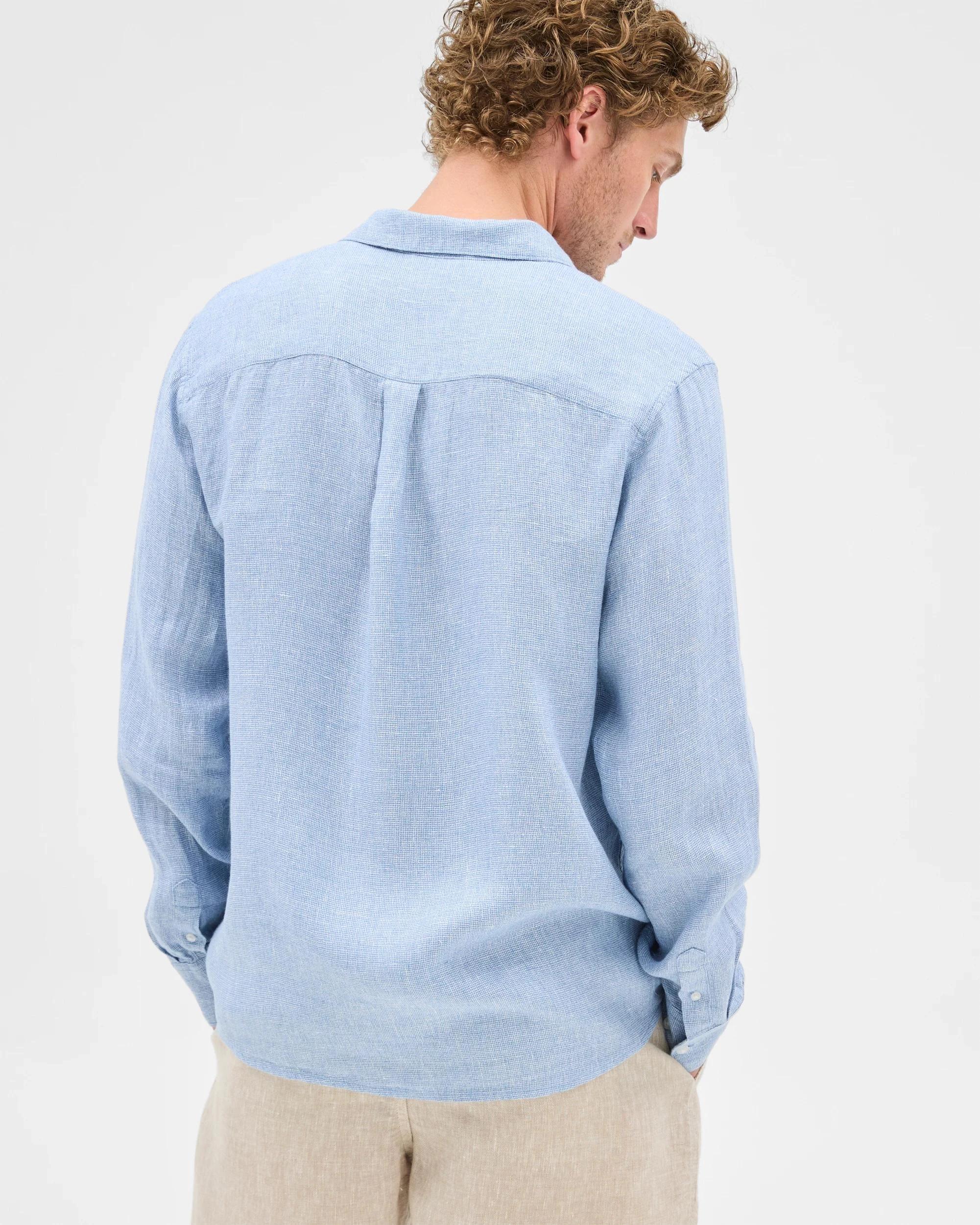 4 Target European Linen Long Sleeve Shirt LIGHT BLUE, 4 of 6