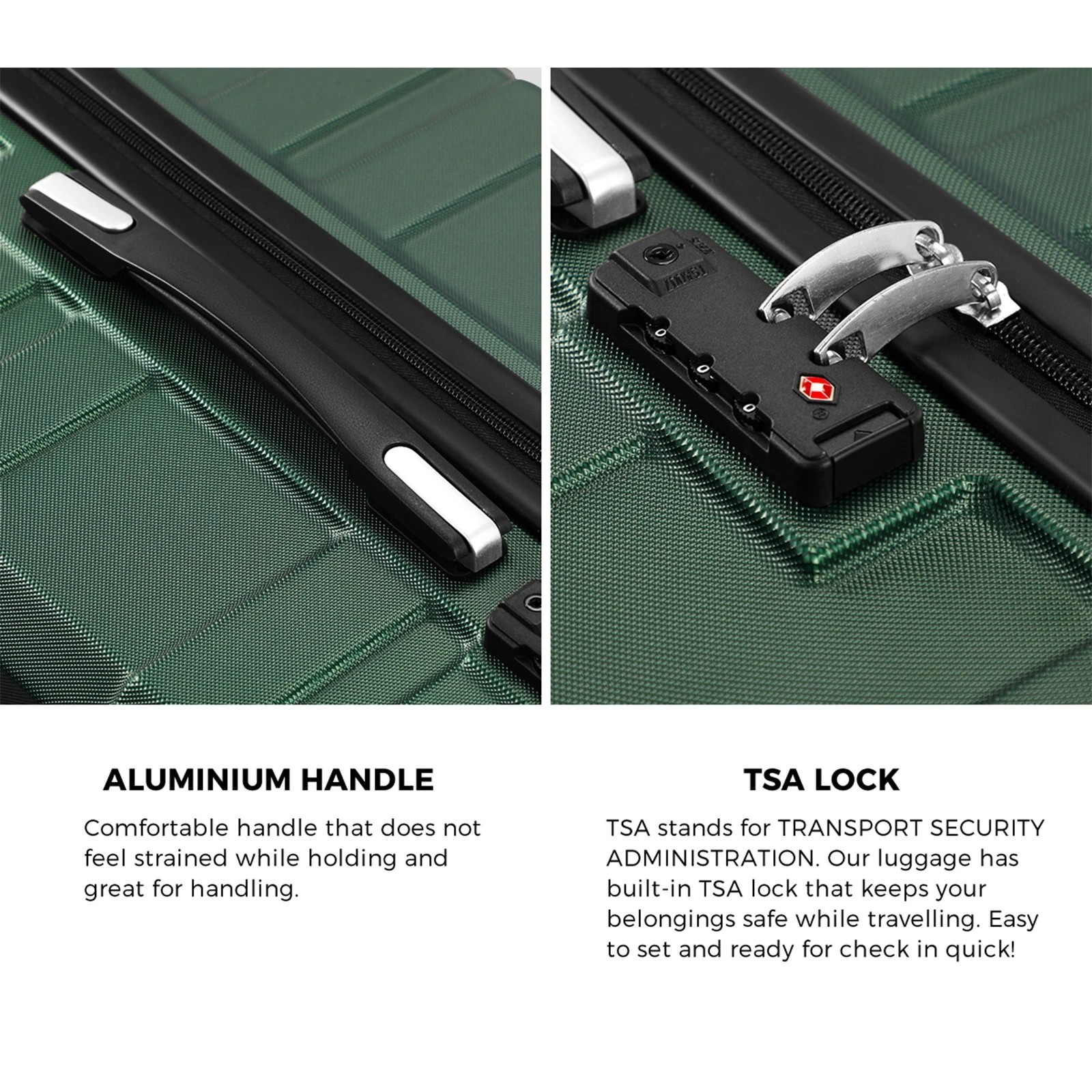 6 Mazam 28" Luggage Suitcase Travel TSA Lock Storage Hard Shell Case - Green, 6 of 10