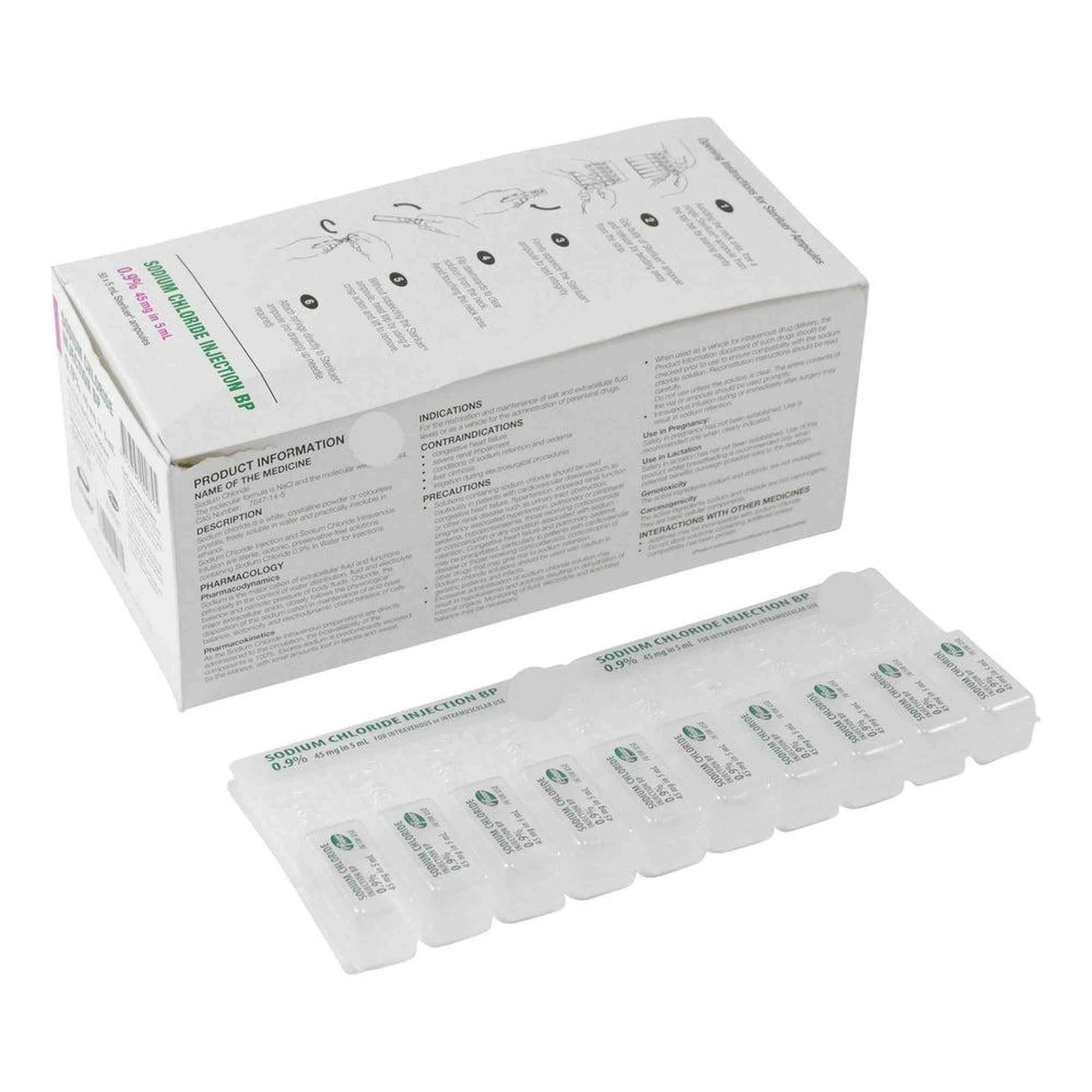1 Sodium Chloride 0.9% Injection Solution 5ml x 50 Pack, 1 of 1