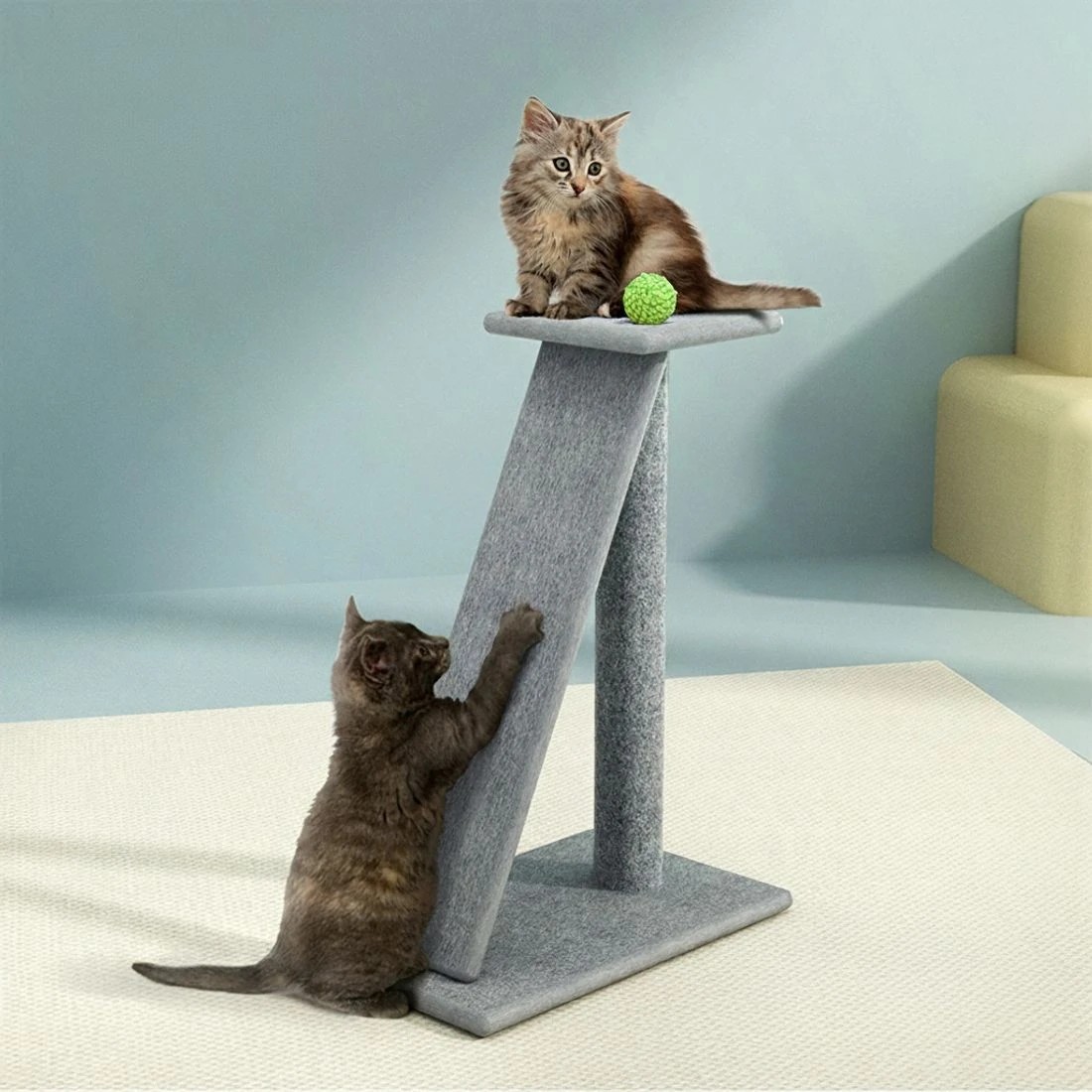 3 i.Pet Cat Tree 82cm Scratching Post Tower Scratcher Condo Trees Climb House - Grey, 3 of 6