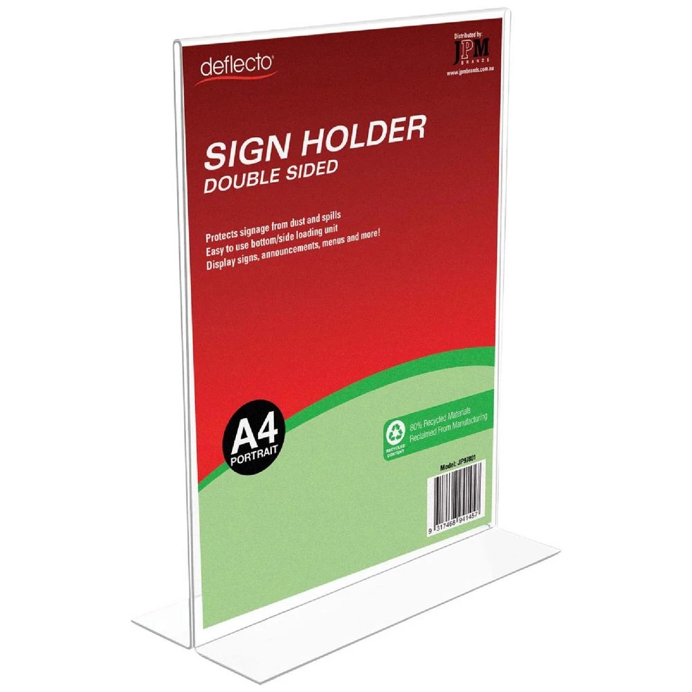 1 Deflecto A4 Sign Holder Double Sided Portrait, 1 of 1
