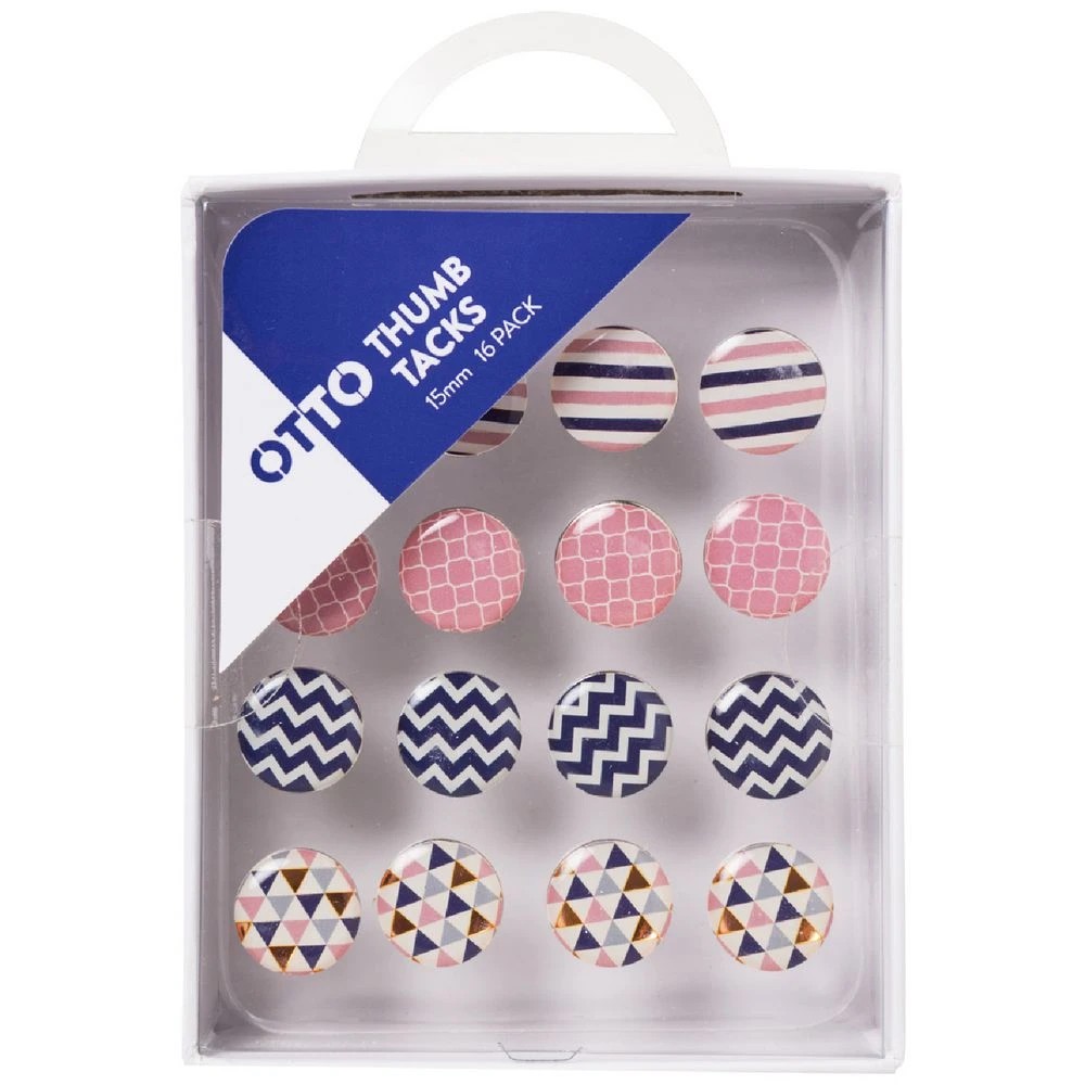 1 Otto Thumb Tacks 15mm Assorted 16 Pack, 1 of 1