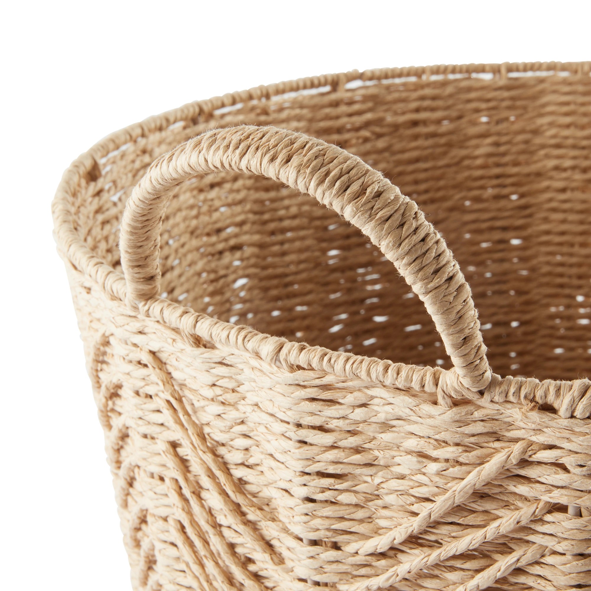 7 Round Herringbone Paper Rope Basket - Natural, 7 of 9