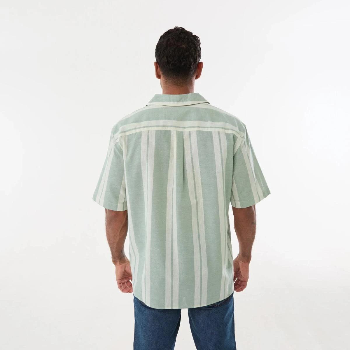 3 Short Sleeve Cotton Linen Stripe Shirt LILY STRIPE, 3 of 5