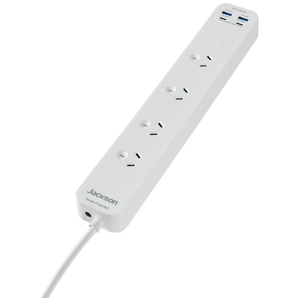 3 Jackson Rapid Charge 20w USB-C/A 4 Outlet Powerboard White, 3 of 5