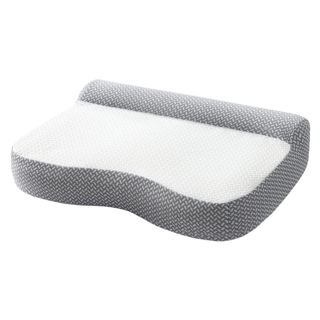1 Giselle Bedding Contour Memory Foam Pillow Ergonomic Cervical Support Adjustable Height Removable Washable Cover - grey, 1 of 5