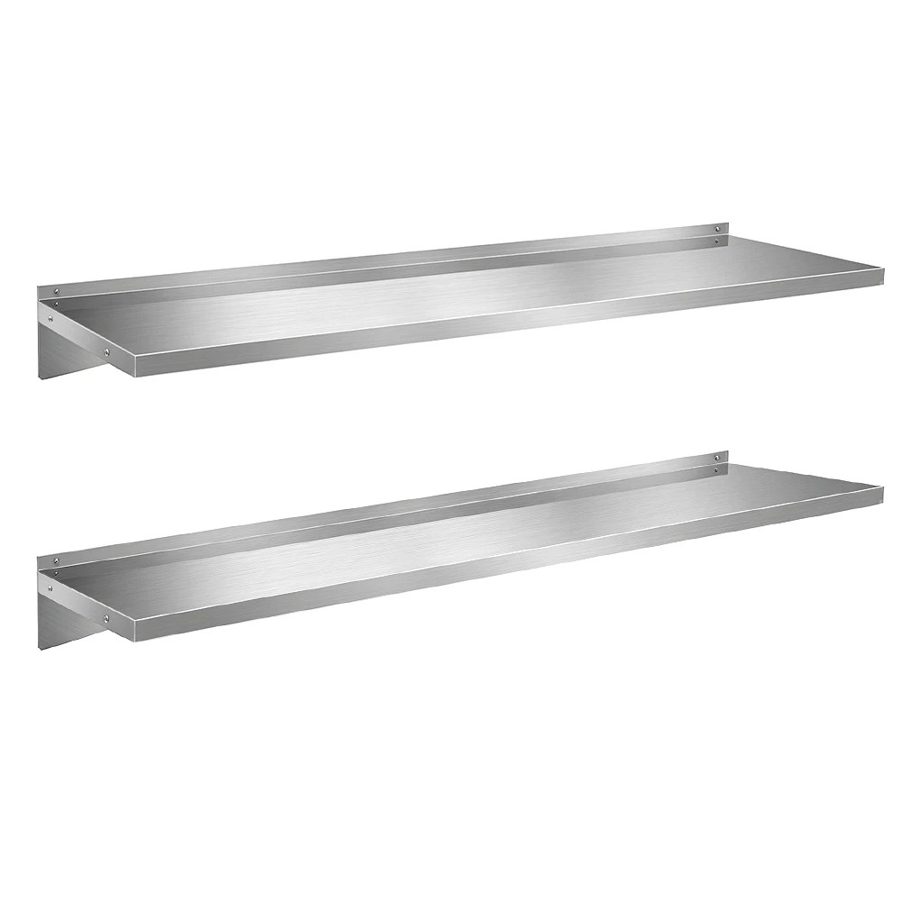 1 Cefito 2PCS 1200mm Stainless Steel Kitchen Wall Shelf Mounted Rack - Silver, 1 of 1