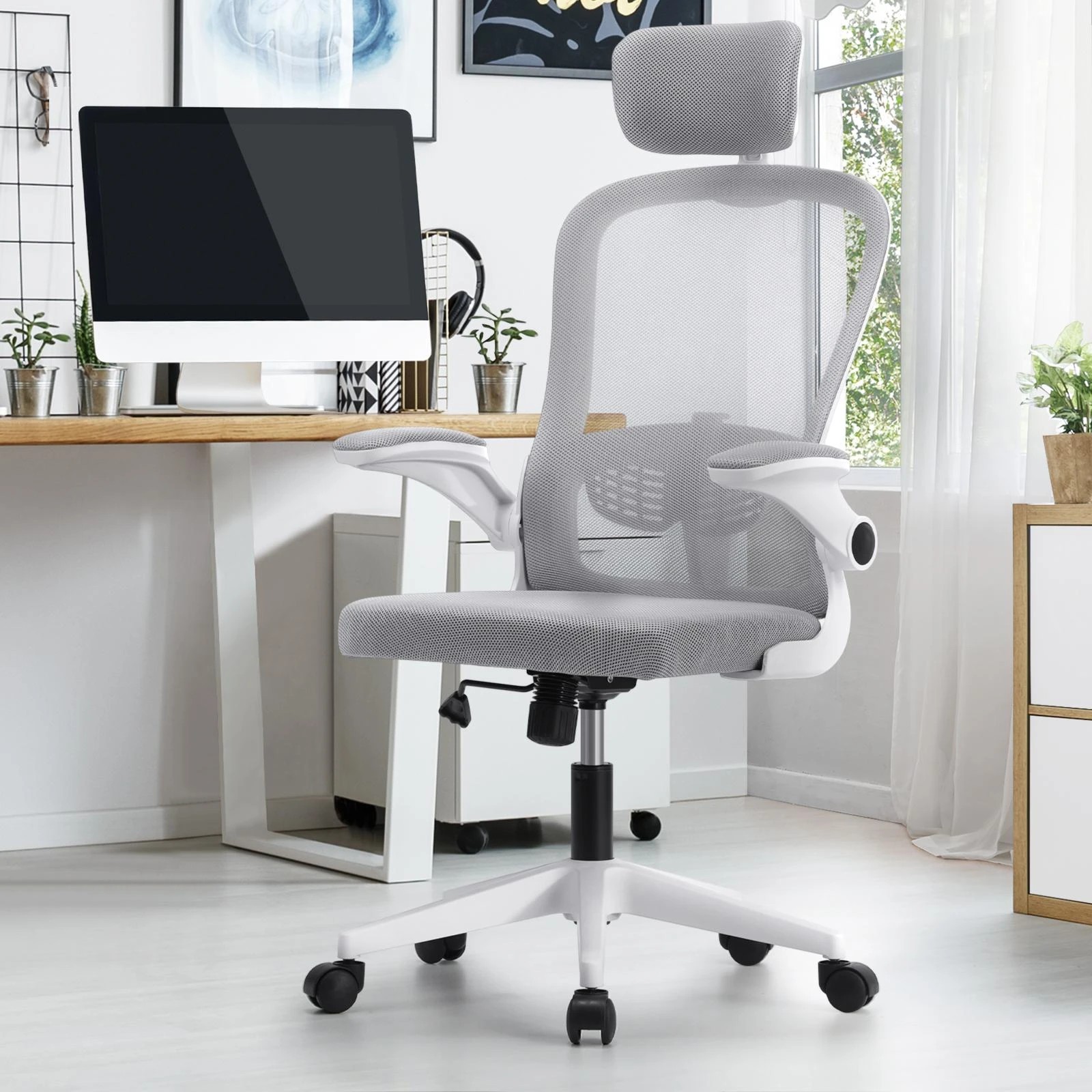2 Oikiture Mesh Office Chair Fabric
 - White, 2 of 10