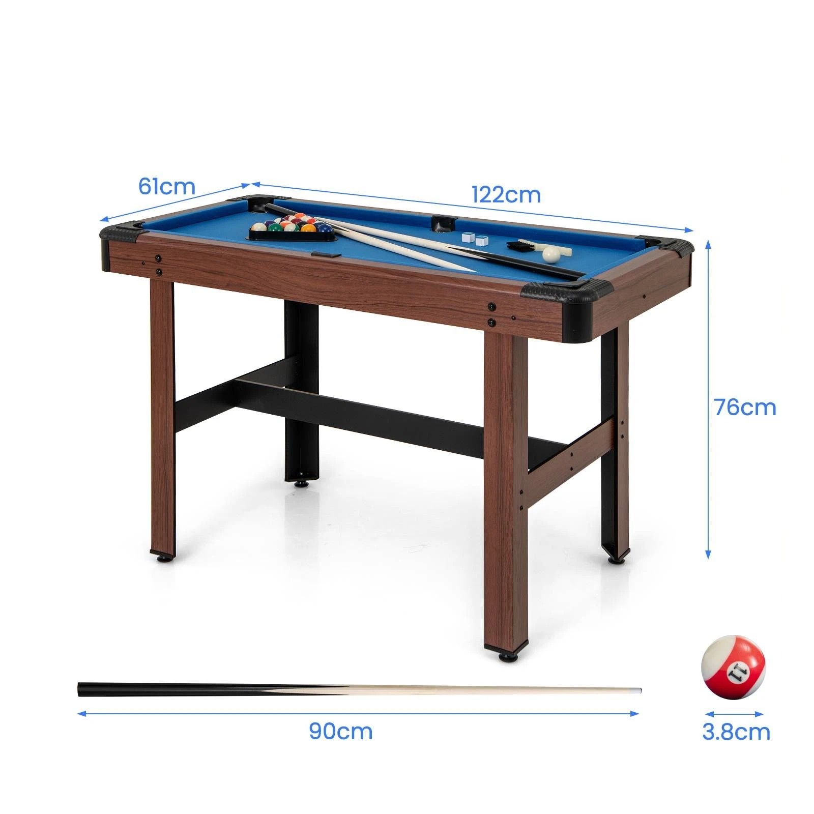 2 Costway Pool Table Snooker Table Billiard Table w/Full Accessories Home Game Table - Blue, 2 of 2