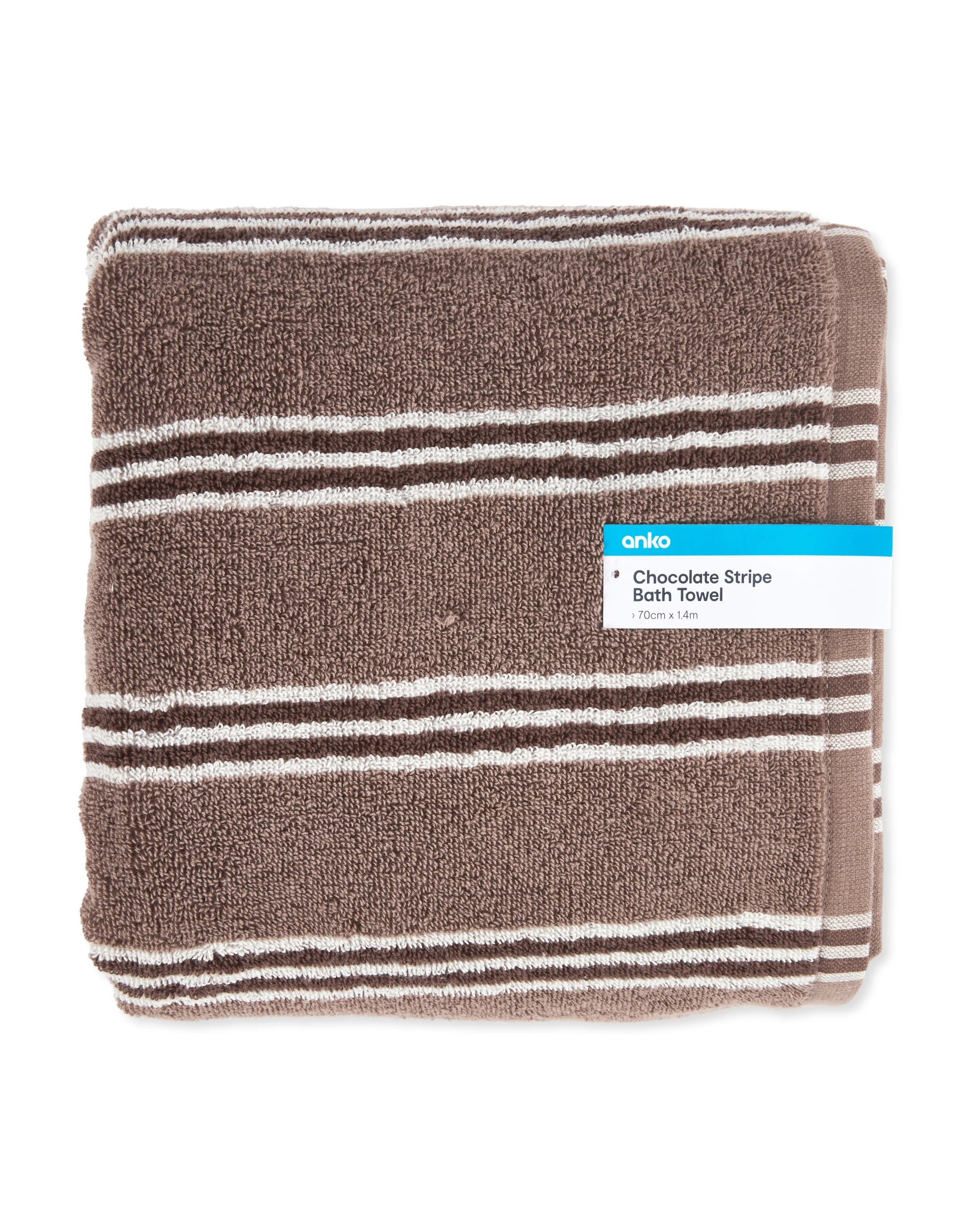 5 Stripe Cotton Bath Towel - Chocolate, 5 of 5