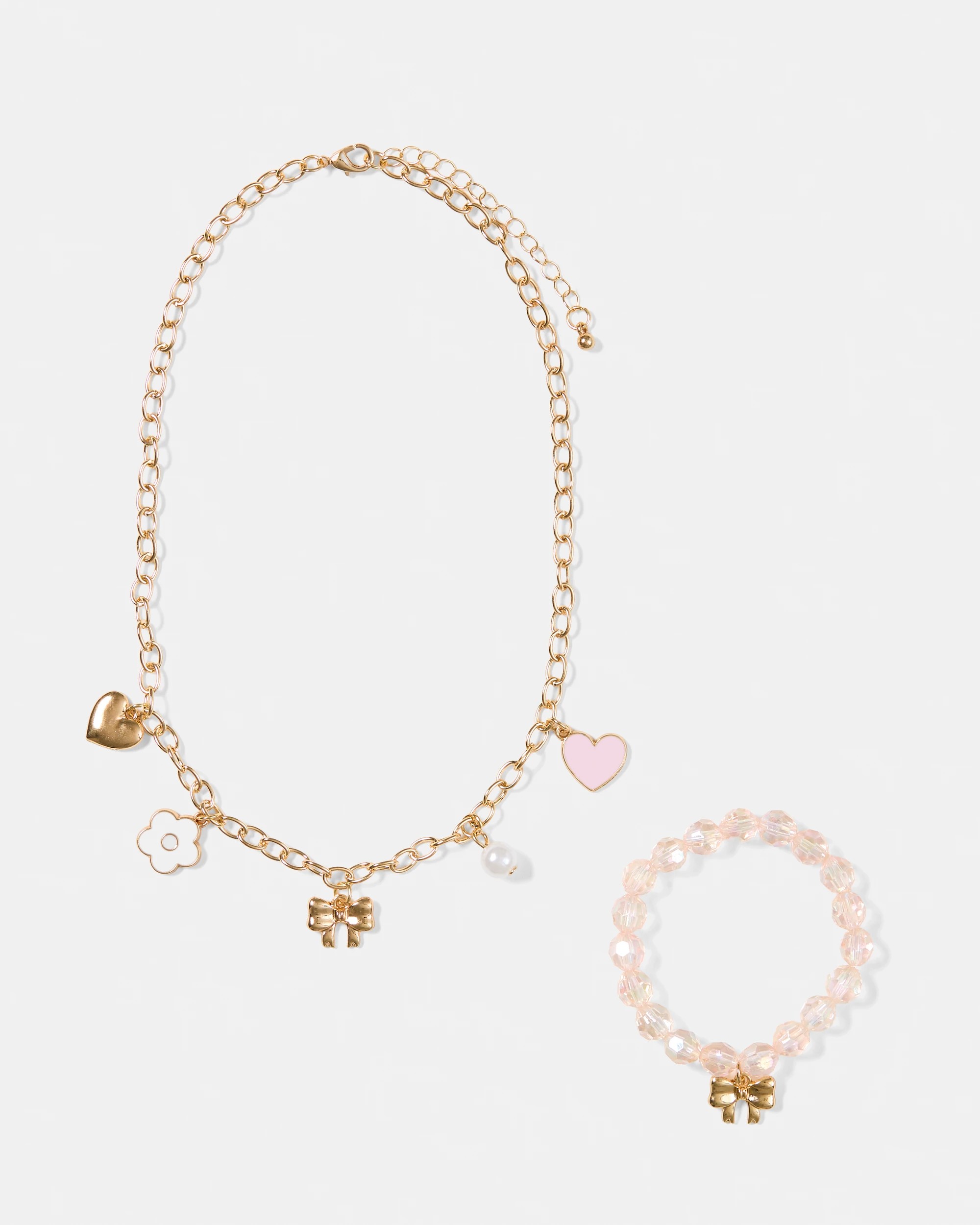 1 2 Pack Necklace and Bracelet Charms Set - Gold Tone, 1 of 4