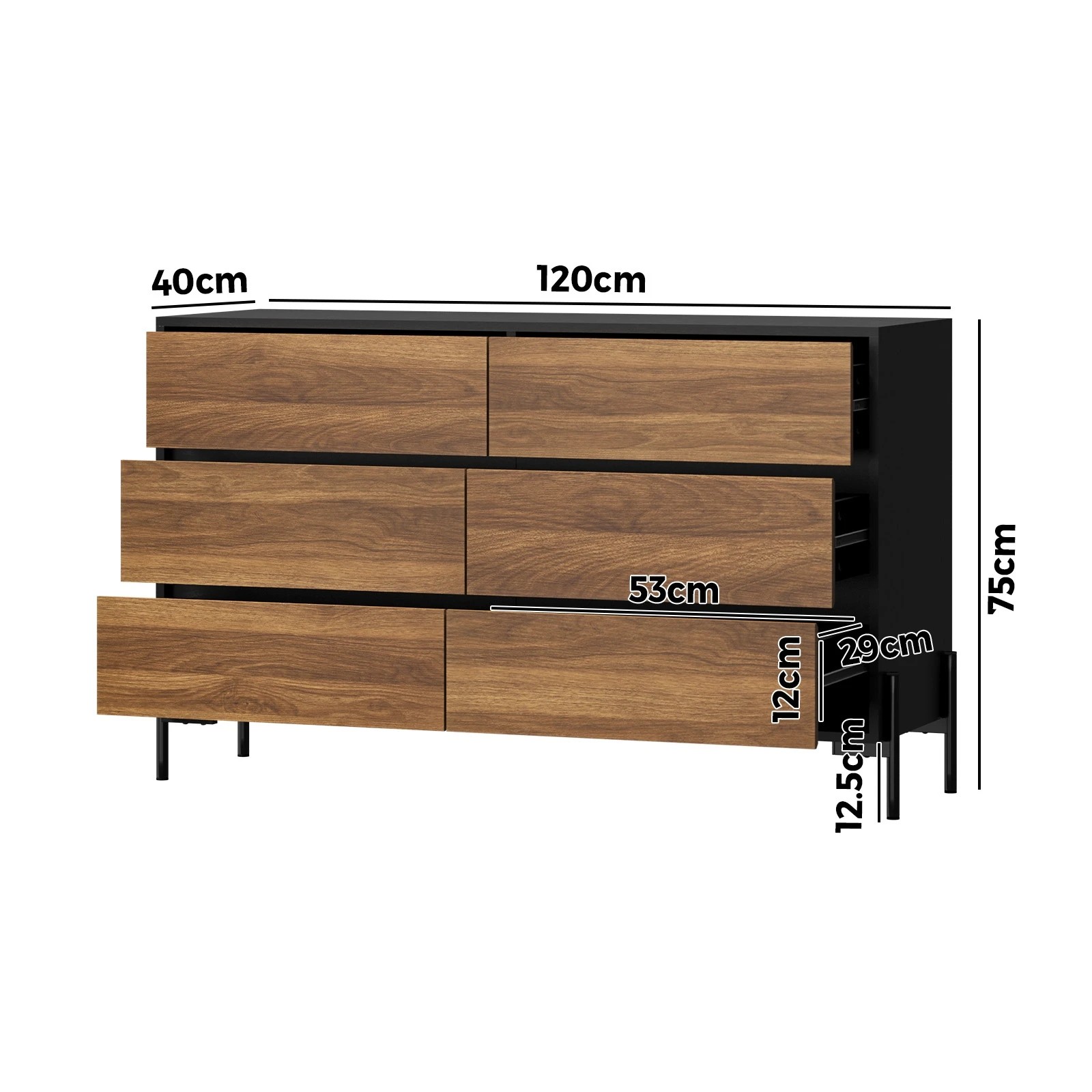 10 Oikiture 6 Chest Of Drawers Cabinet Dresser Table Lowboy Storage
 - Multi, 10 of 10