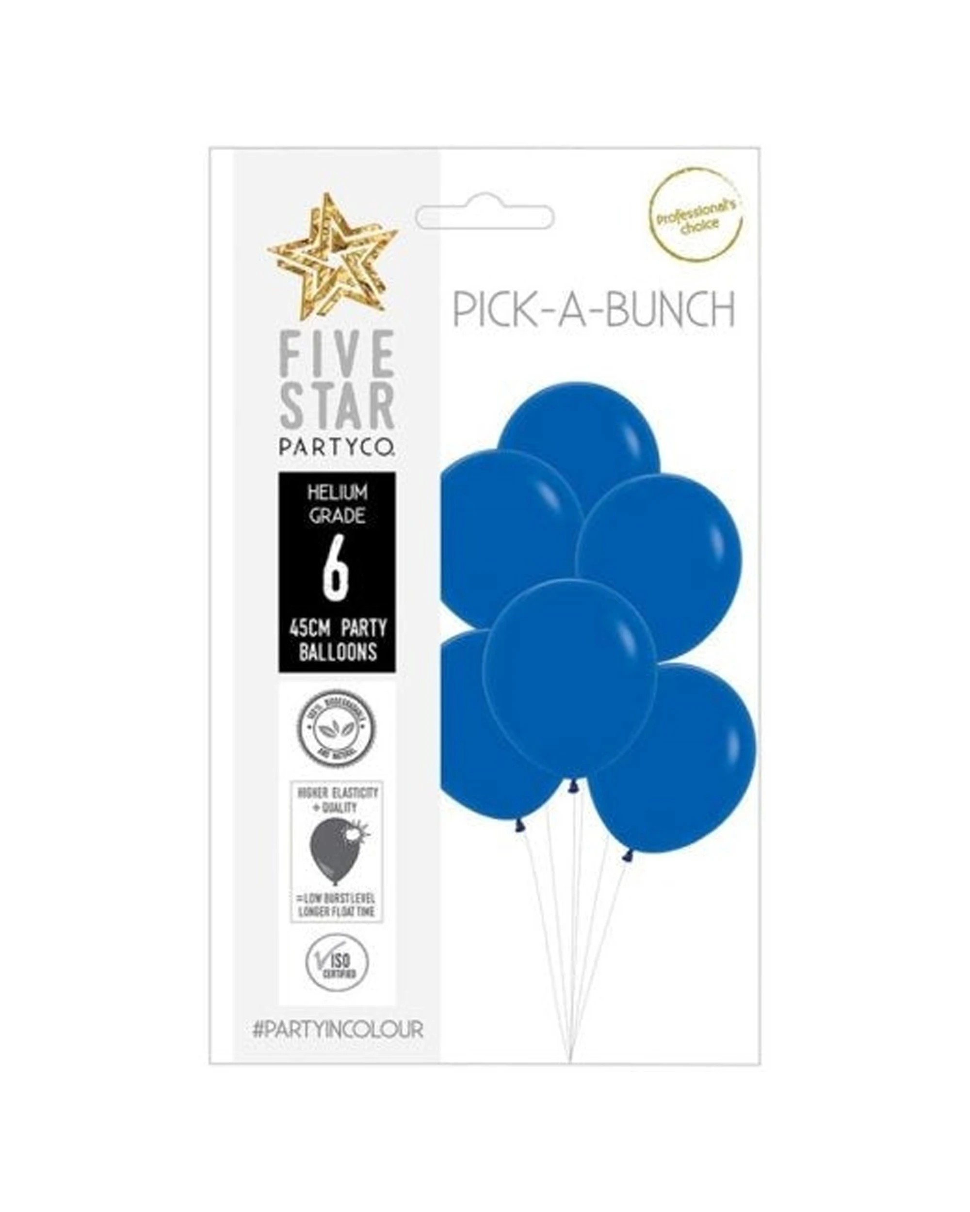 1 Alpen 6pc Sempertex Balloon Pack Party Supplies 45cm Fashion Royal - Blue, 1 of 1