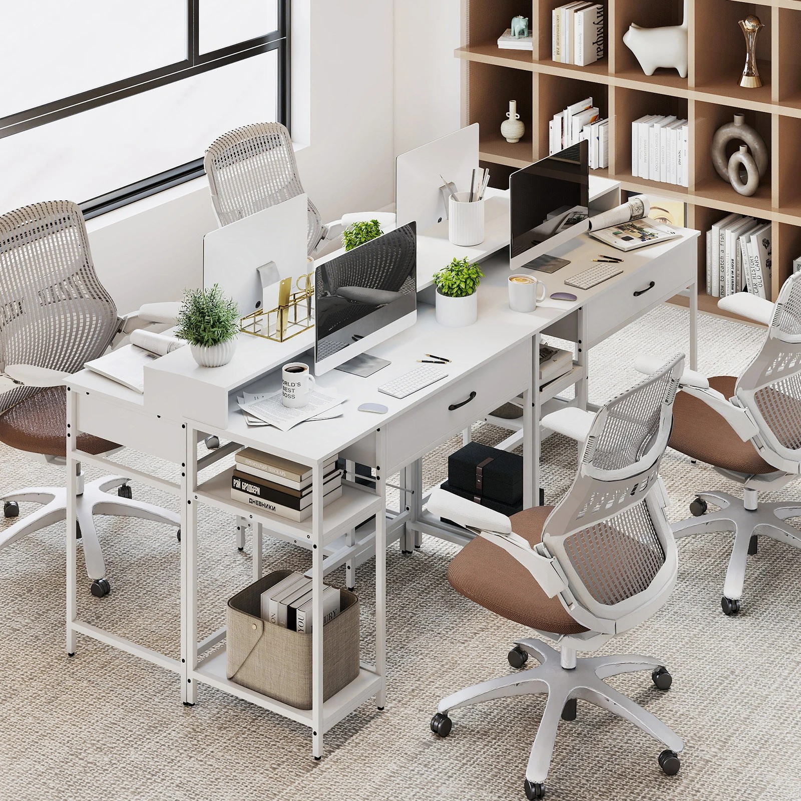 3 Costway Computer Desk Writing Table Home Office Workstation w/Drawer, 3 of 4