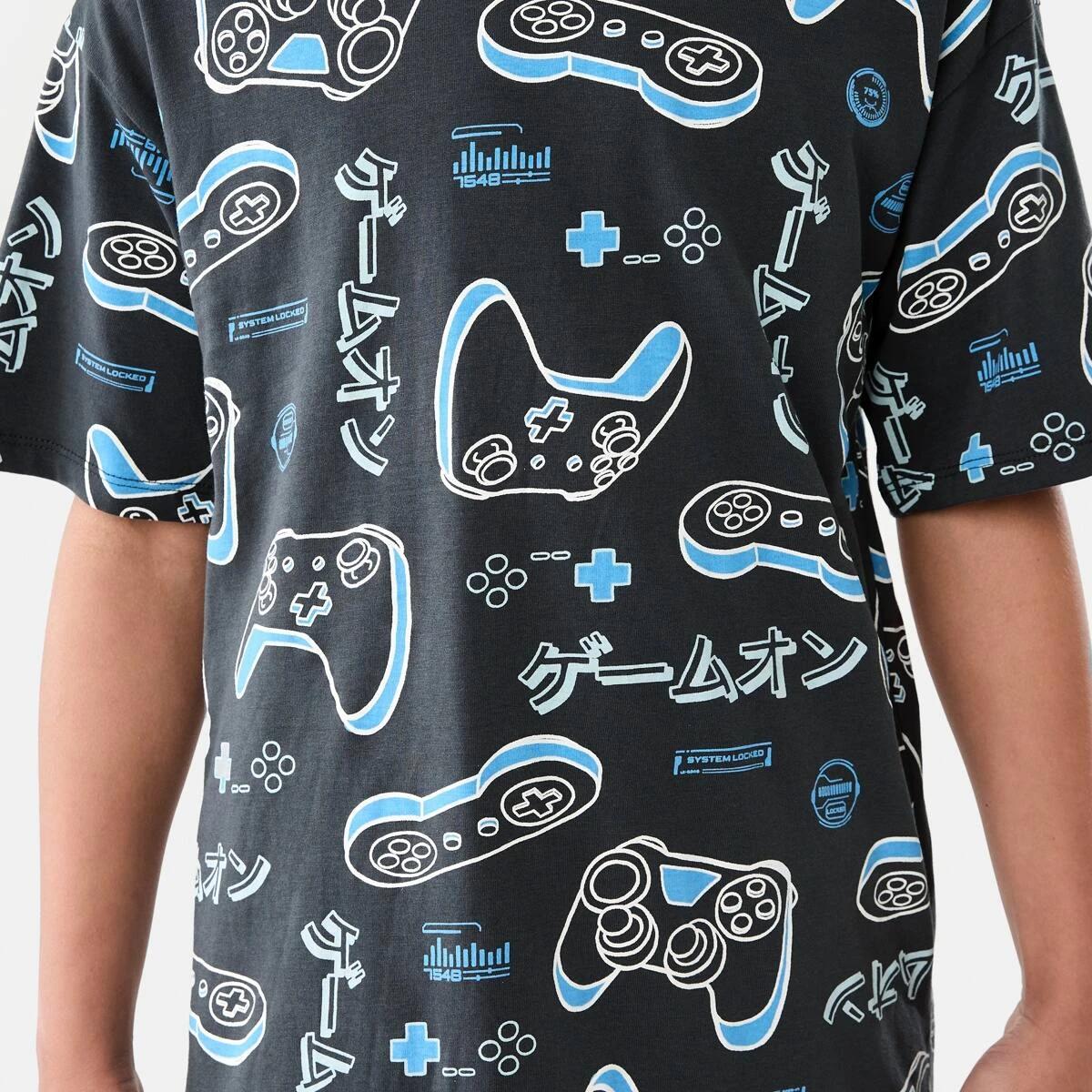 5 Short Sleeve Jersey Pyjama Set GREY GAMING, 5 of 10