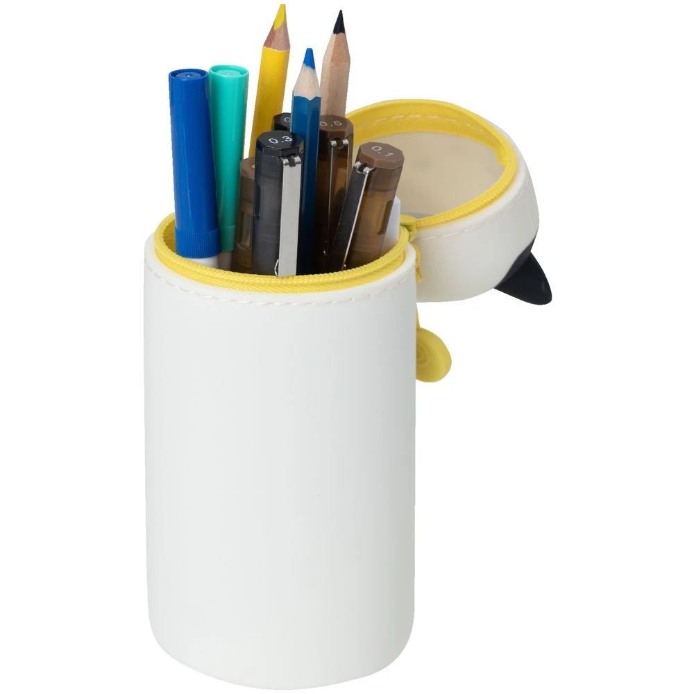 3 PuniLabo Single Zip Stand Up Silicone Pencil Case Calico Cat, 3 of 4