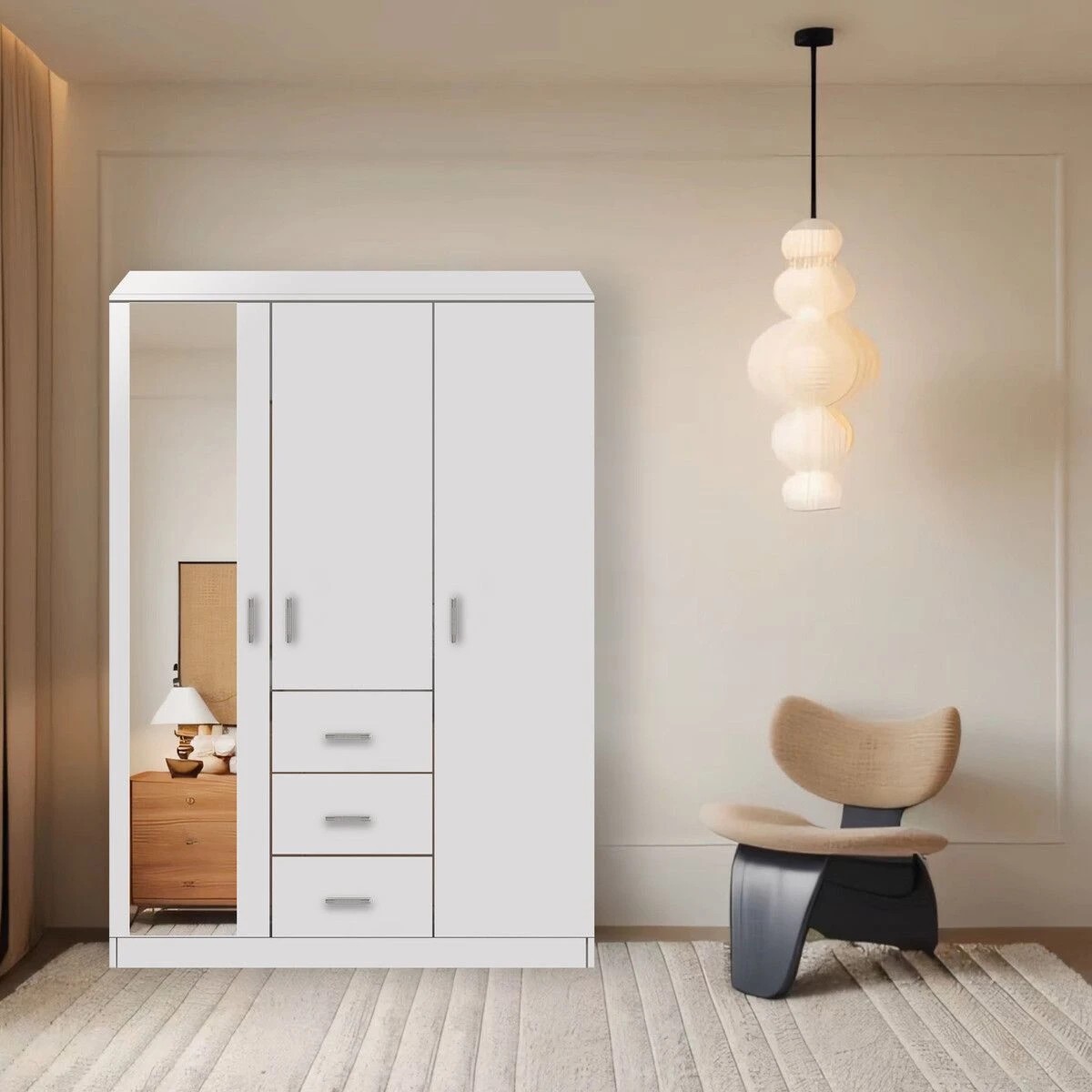 4 Ausway Wardrobe Cabinet Dresser Clothes Storage Organiser Armoire, 4 of 9