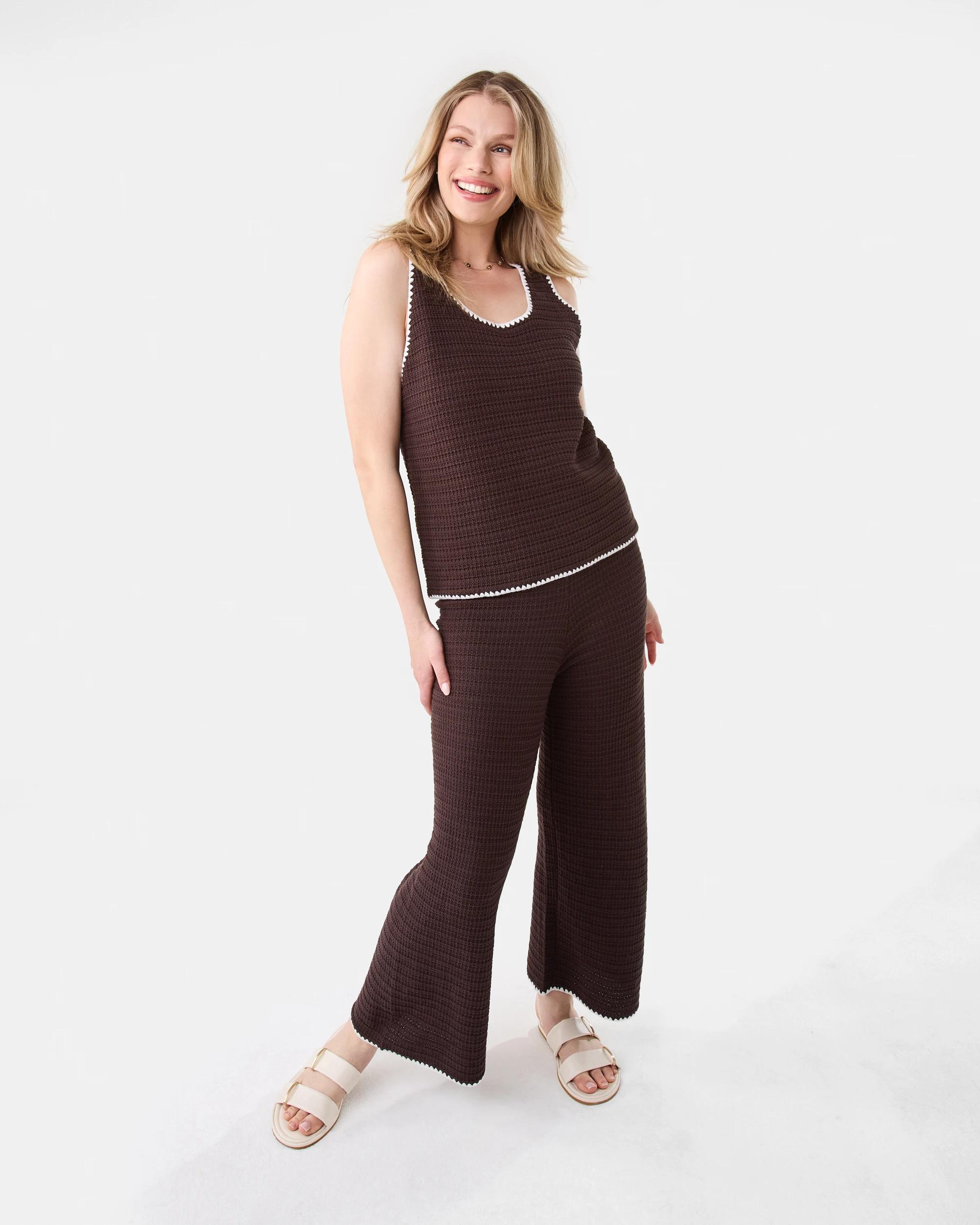 2 Stitch Edge Crochet Tank Melt Brown, 2 of 10