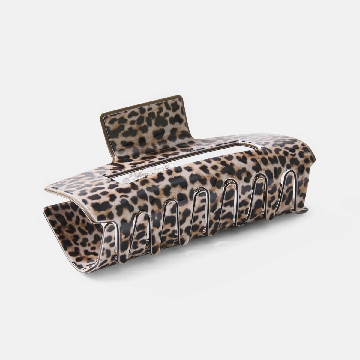 2 Brown Rectangle Leopard Claw Hair Clip, 2 of 4