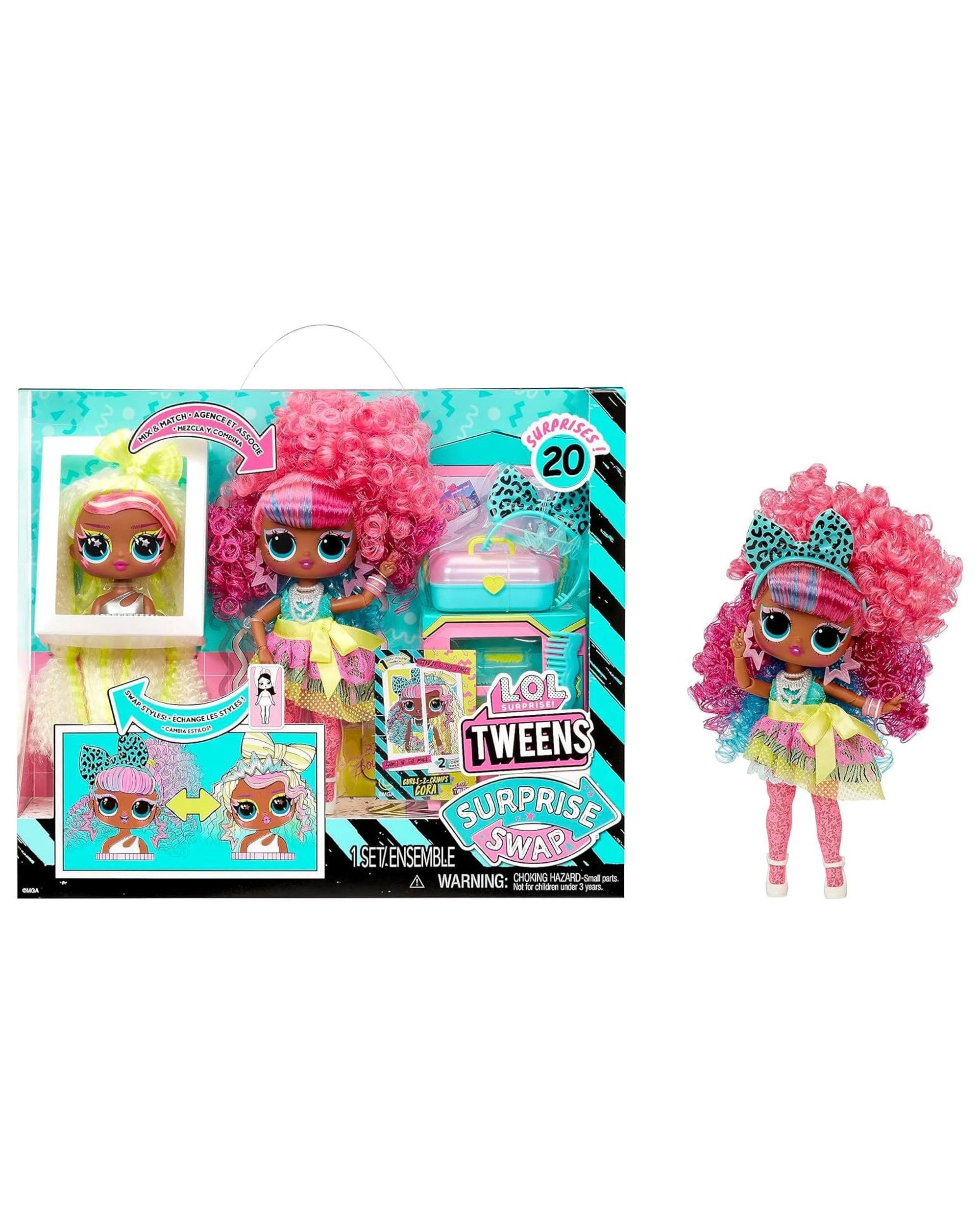 1 L.O.L. Surprise Tweens Surprise Swap Curls-2-Crimps Cora Fashion Doll, 1 of 3
