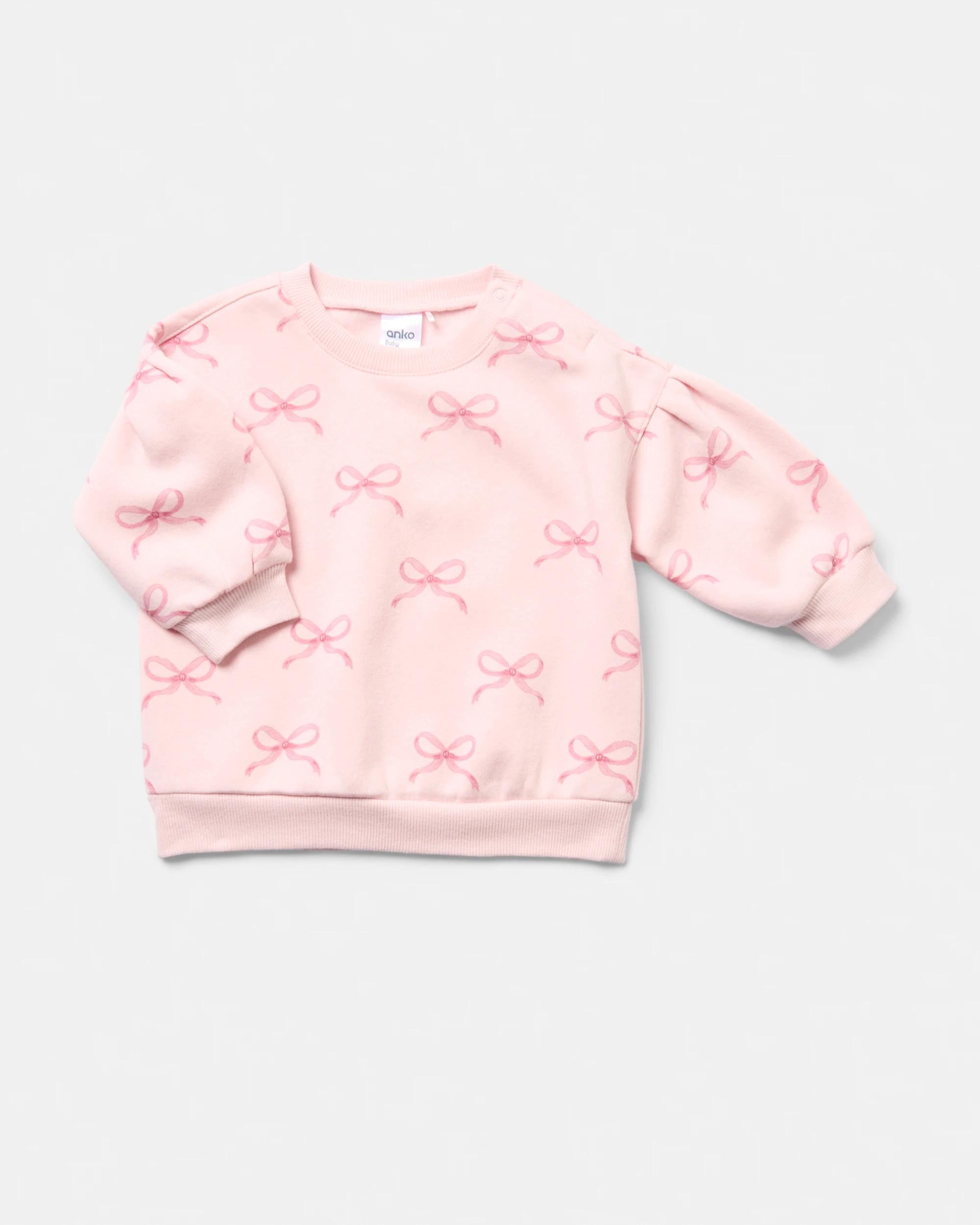 3 Australian Cotton Lantern Sleeve Rib Leggings Set Pnk Bows, 3 of 6