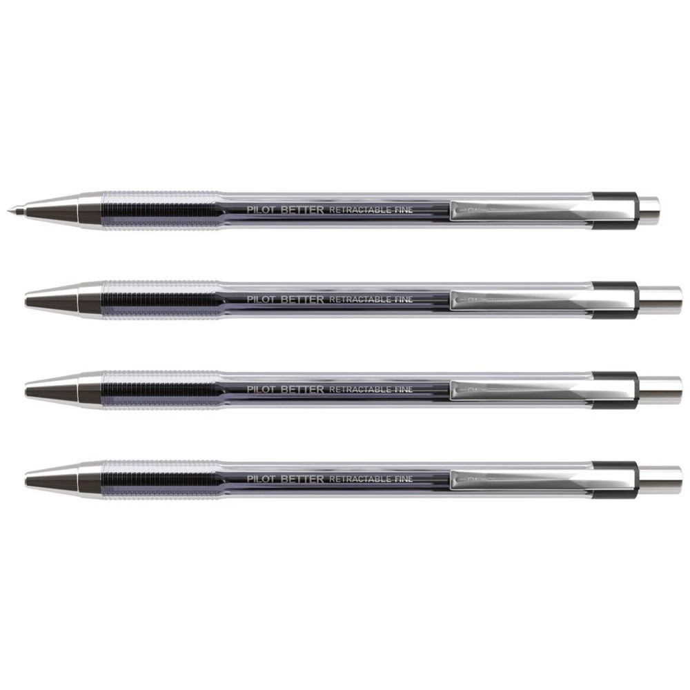 3 PILOT BP-145 Retractable Ballpoint Pen Fine 0.7mm Black 4 Pk, 3 of 8