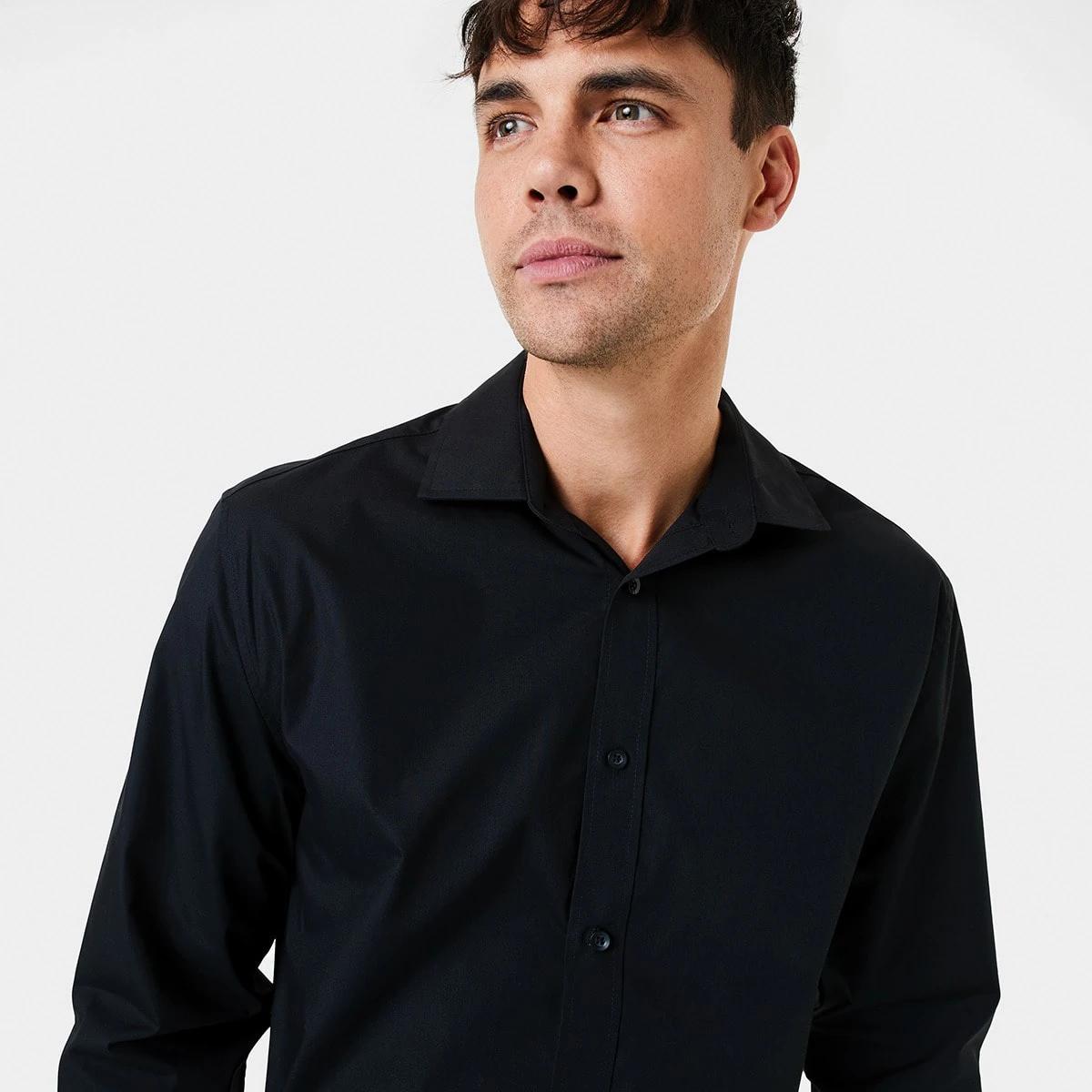 4 Work Long Sleeve Business Shirt Black, 4 of 7
