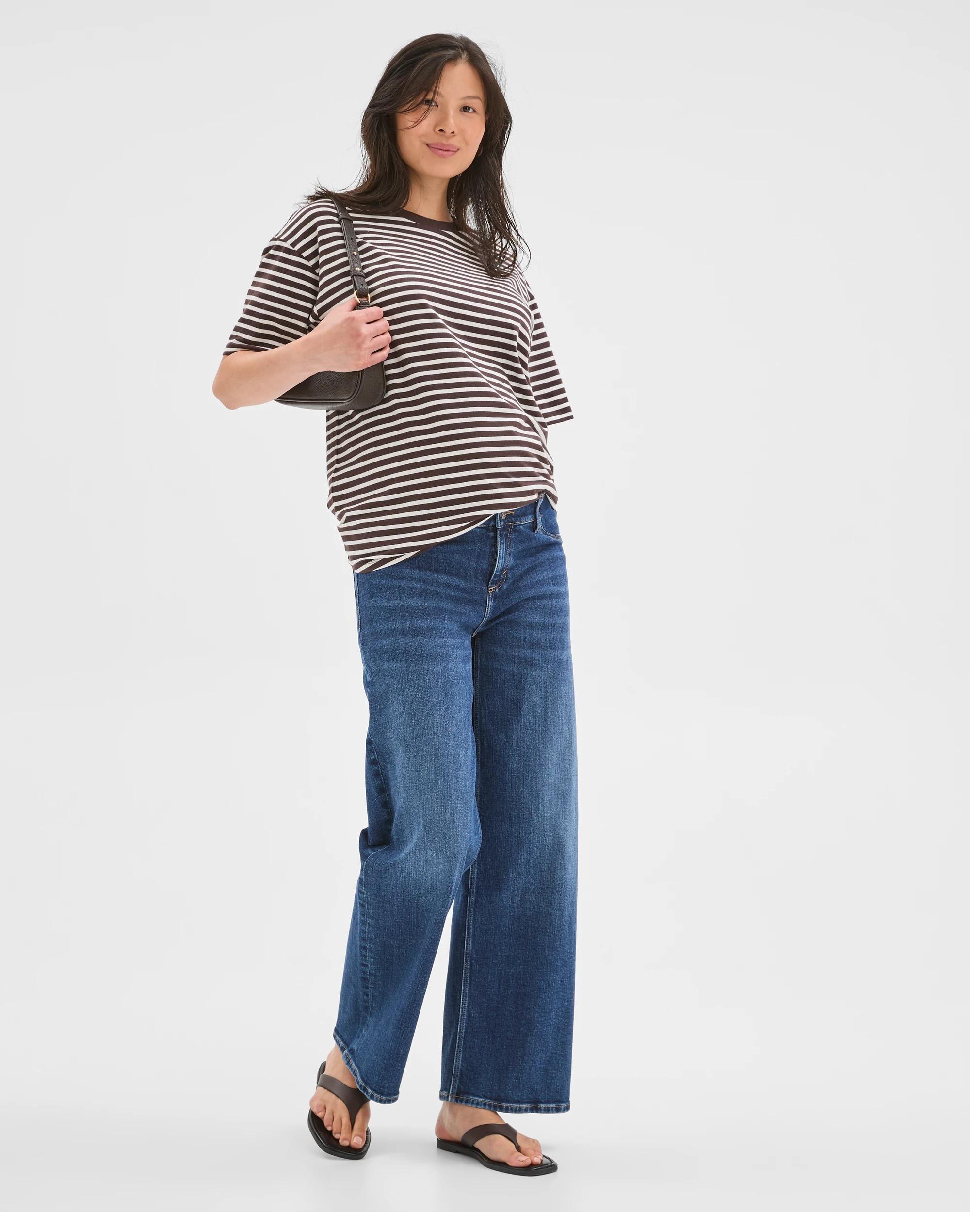 2 Target Maternity Under The Belly Wide Leg Denim Jeans SAPPHIRE, 2 of 7