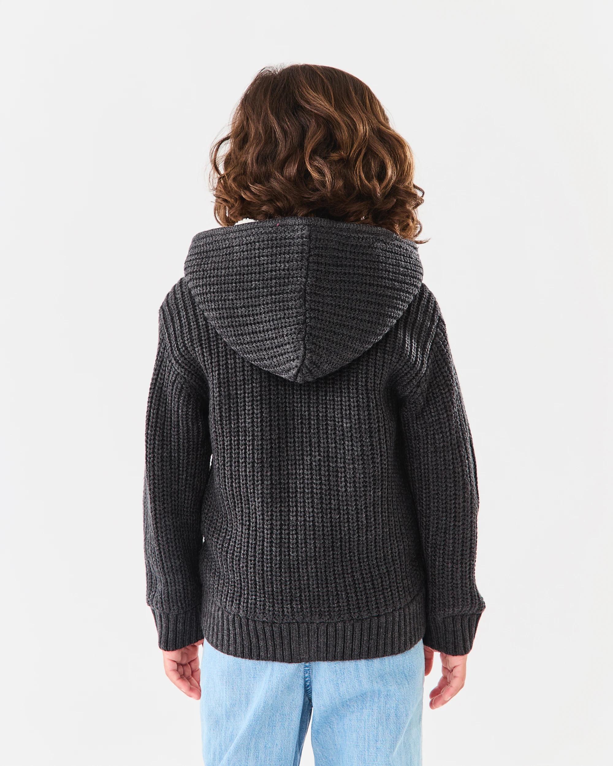 3 Sherpa Knit Hoodie Gry Chmrle, 3 of 8